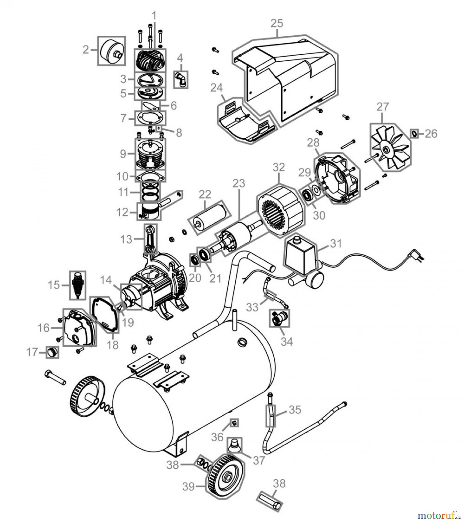  Güde Drucklufttechnik Kompressoren Ölgeschmiert bis 50l Kessel KOMPRESSOR 215/8/24 - 50075 FSL50075-01  