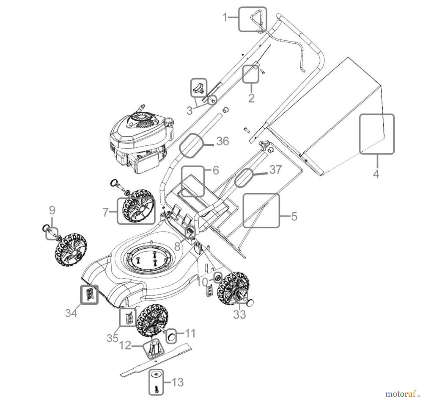  Güde Gartentechnik Rasenmäher Benzin-Rasenmäher Schnittbreite bis 45cm RASENMÄHER ECO WHEELER 410 P - 94993 FSL94993-02 Seite 1