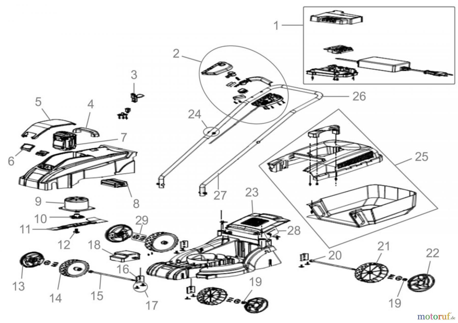  Güde Gartentechnik Rasenmäher Akku-Rasenmäher Schnittbreite bis 33 cm AKKU-RASENMÄHER 321/25 LI-ION - 95539 FSL95539-01