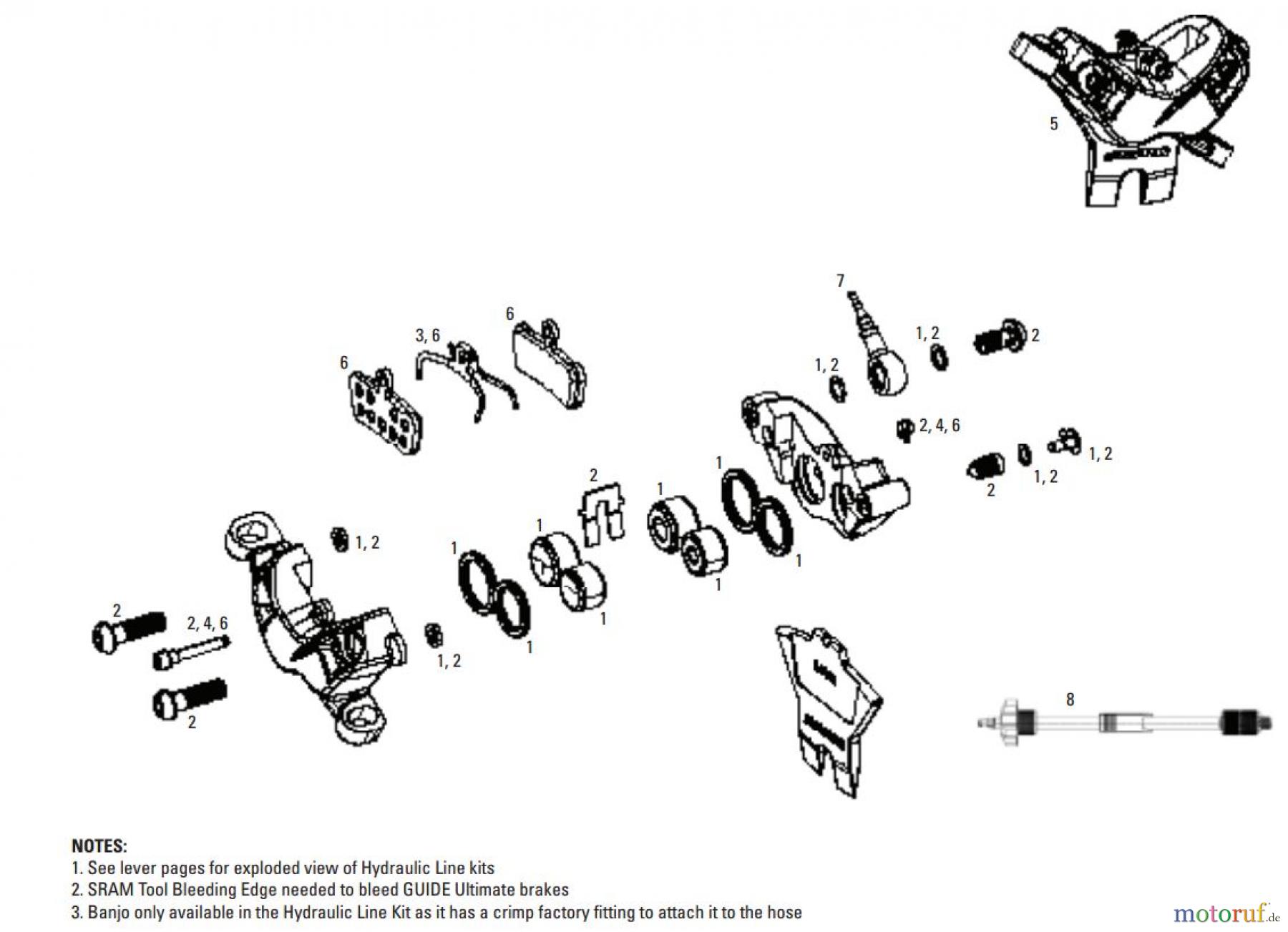  Sram Sram GUIDE ULTIMATE - HYDRAULIC DISC BRAKE - CALIPERS