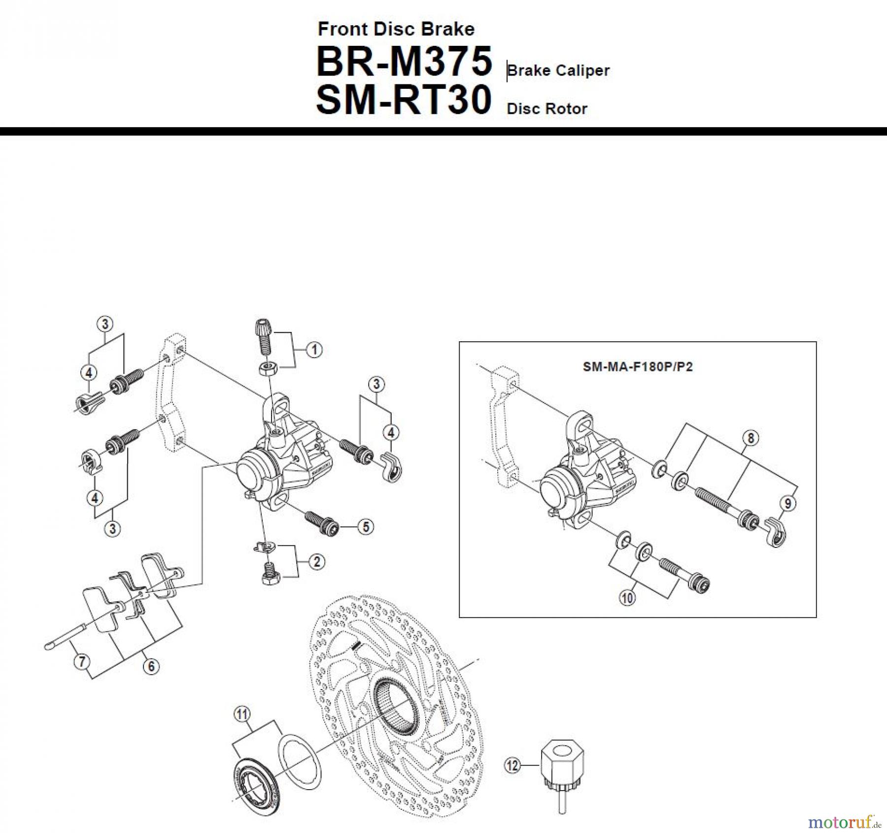  Shimano BR Brake - Bremse BR-M375 -F -3229