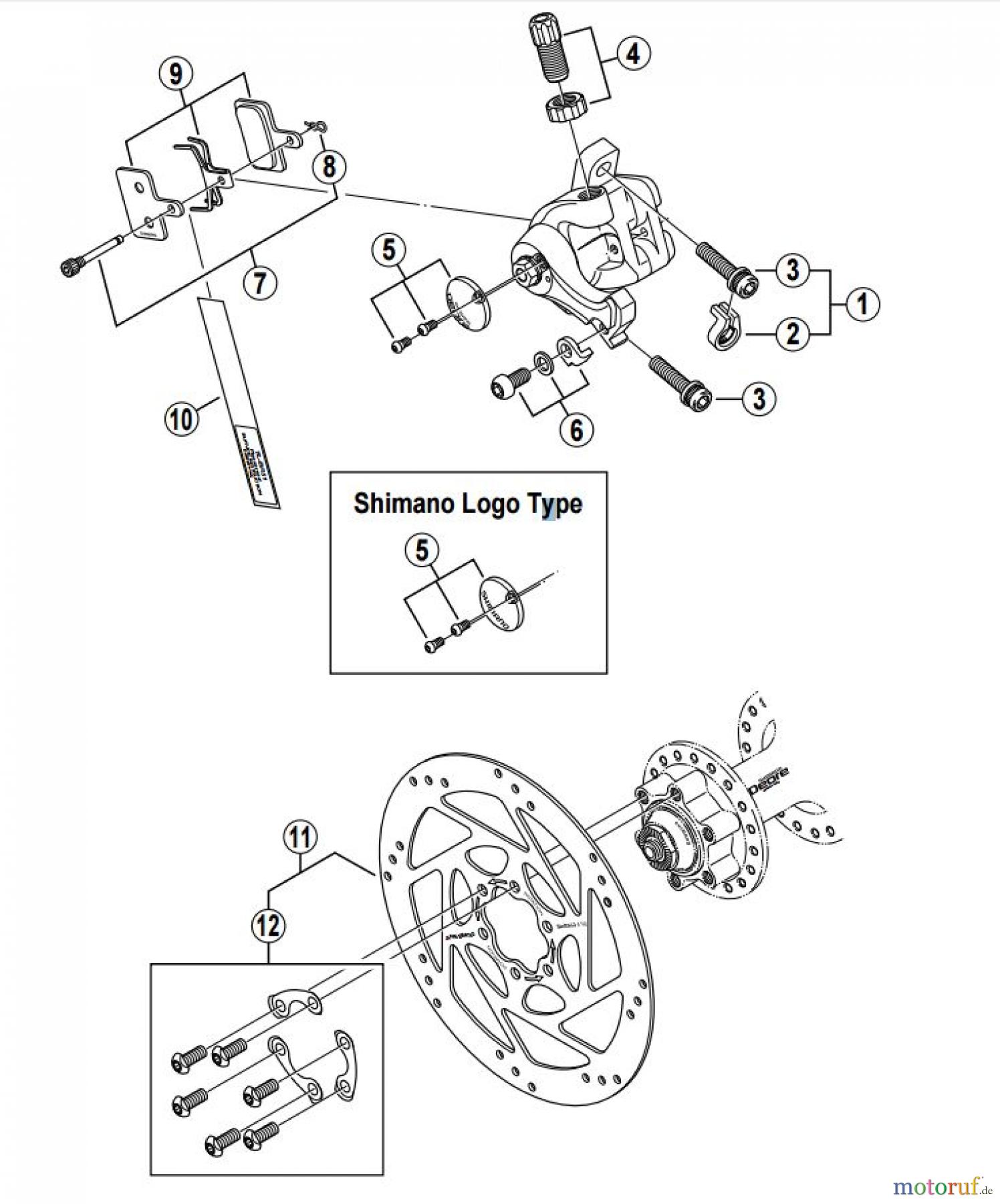  Shimano BR Brake - Bremse BR-M515-F-LA-MAN SHIMANO DEORE Front Disc Brake