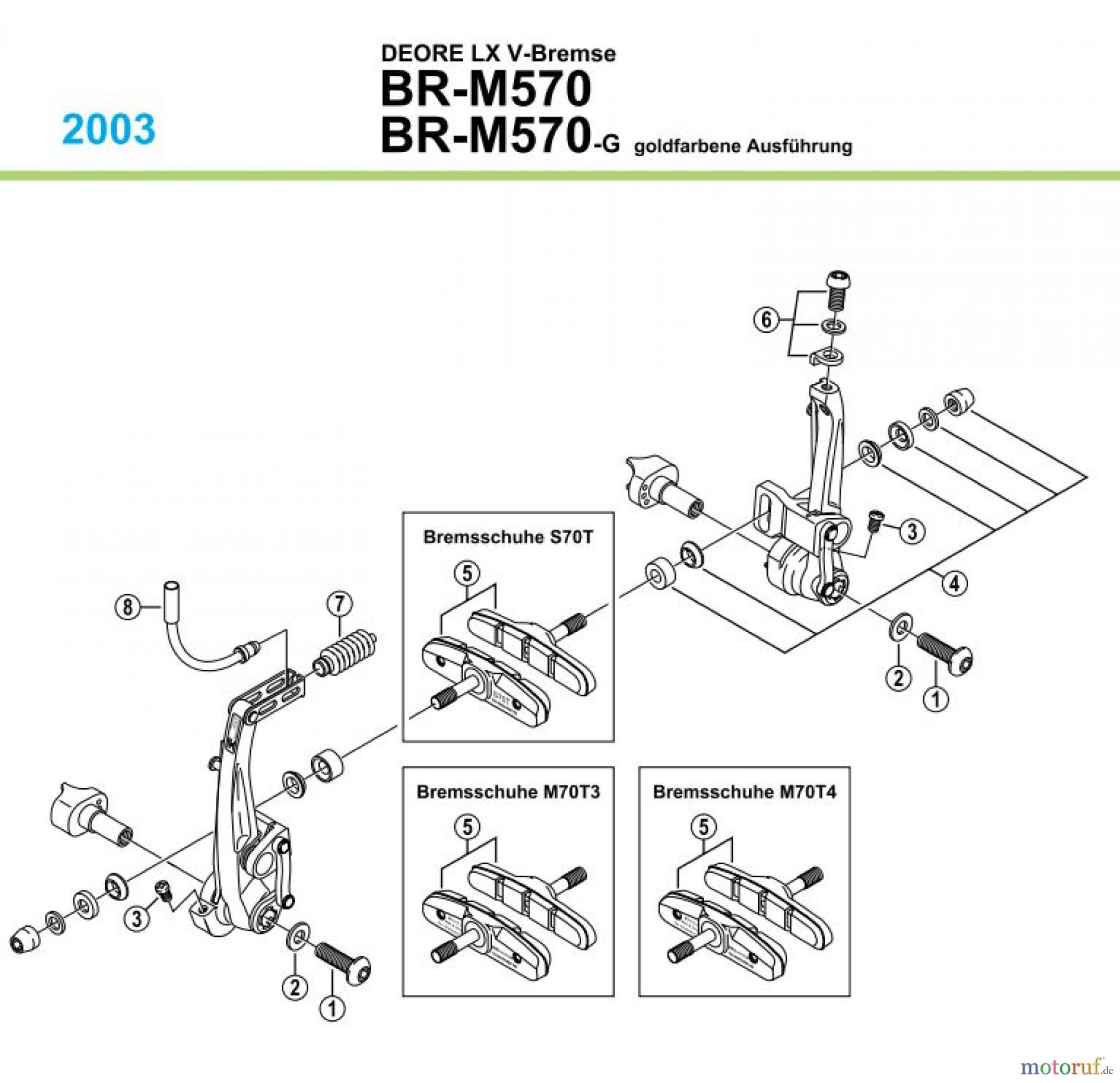  Shimano BR Brake - Bremse BR-M570 Deore LX V-Brake von 2003