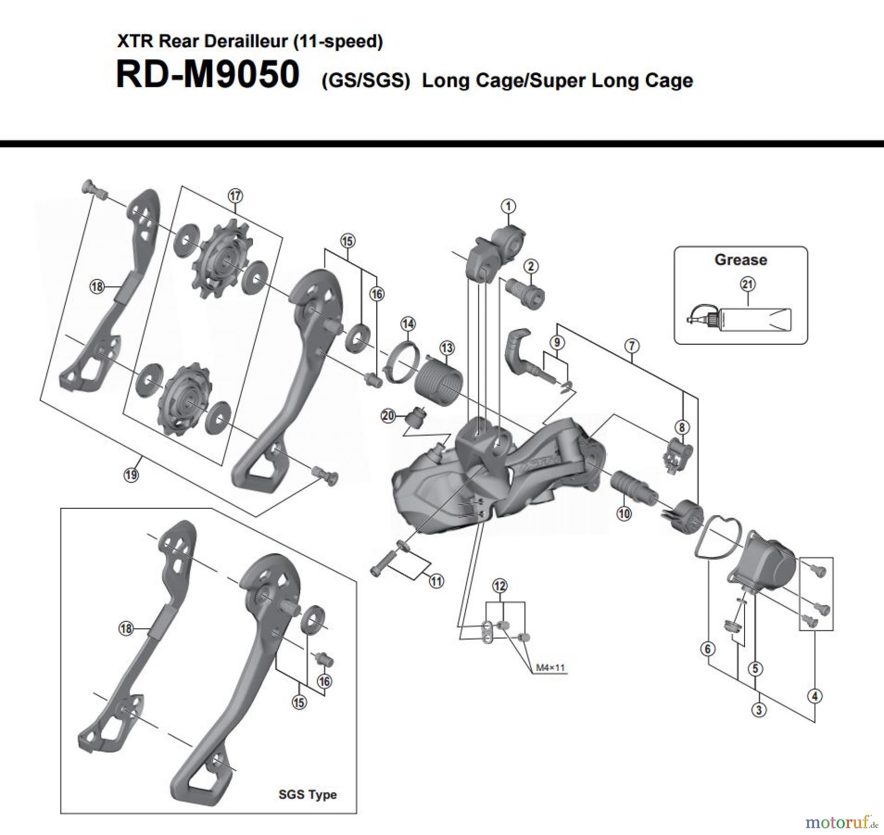  Shimano RD Rear Derailleur - Schaltwerk RD-M9050- 3817