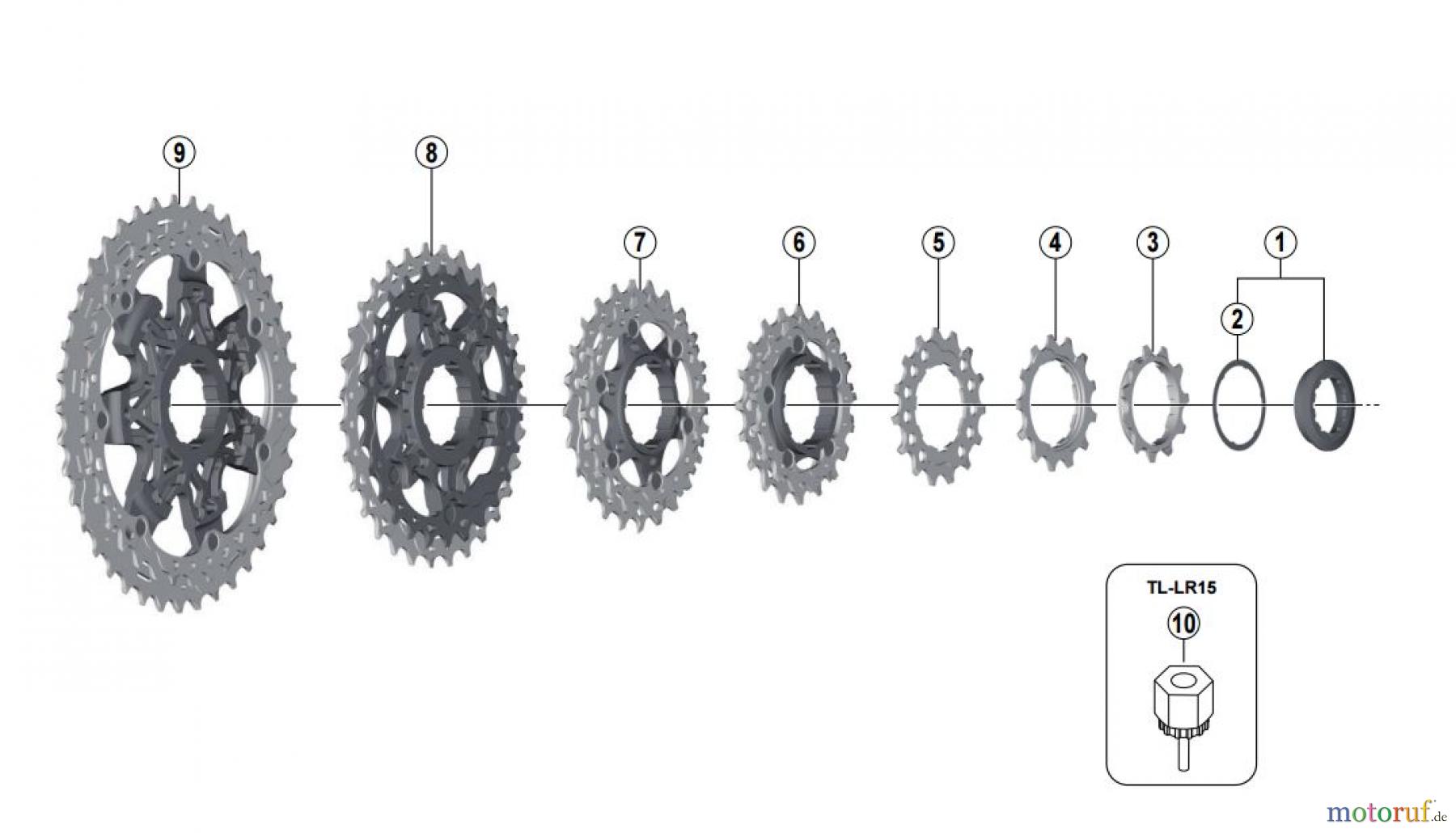  Shimano CS Cassette / Zahnkranz CS-M9000 XTR Cassette Sprocket (11-Speed)