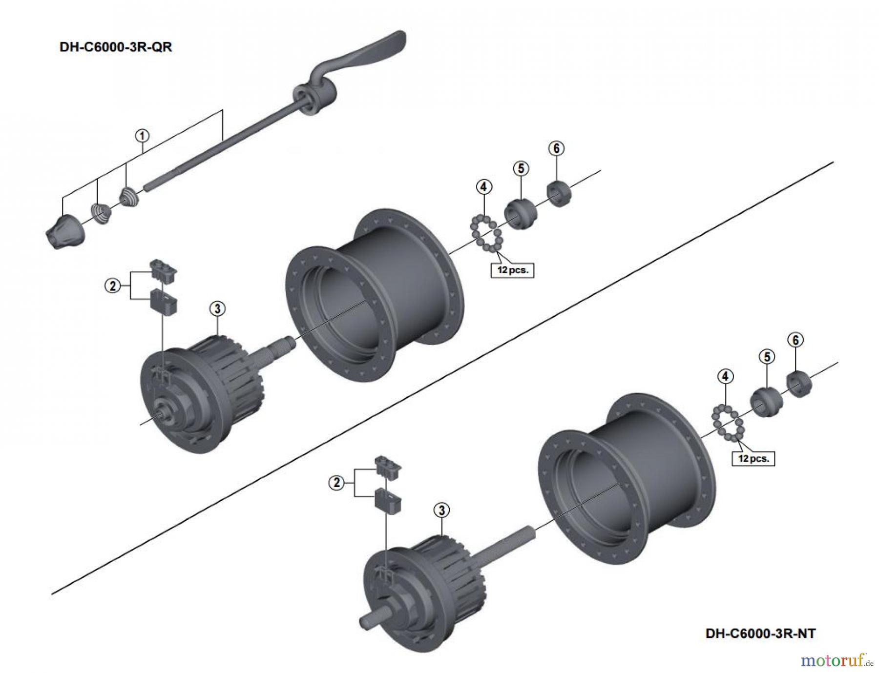  Shimano DH Dynamo Hub - Nabendynamo H-C6000-3R-3815  Nexus Hub Dynamo  6V-3W / Hub Roller Brake Compatible