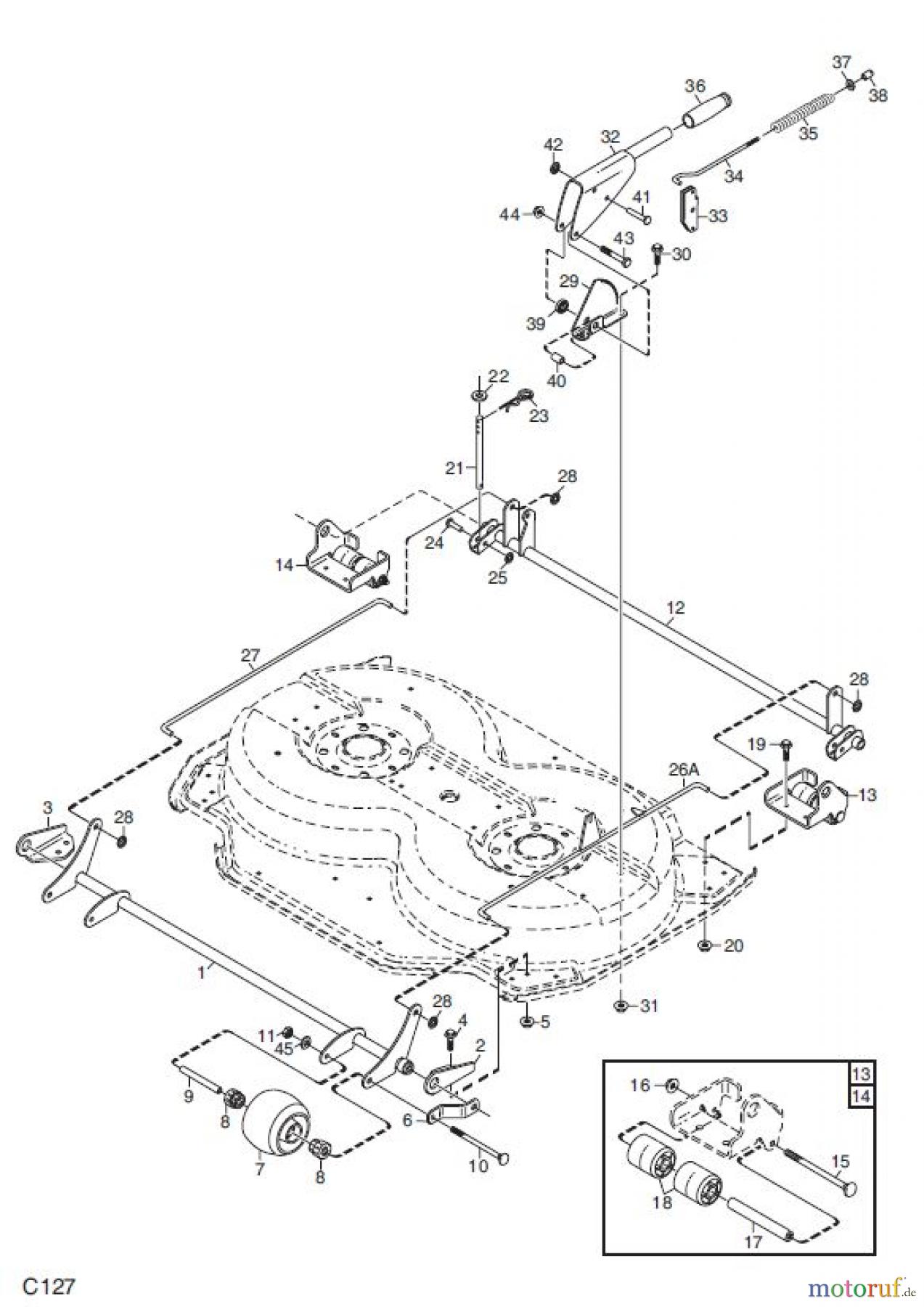  Global Garden Products GGP Frontmäher XK_XK4 SERIES 2008 XK MÄHWERK 95C REGULIERHEBEL