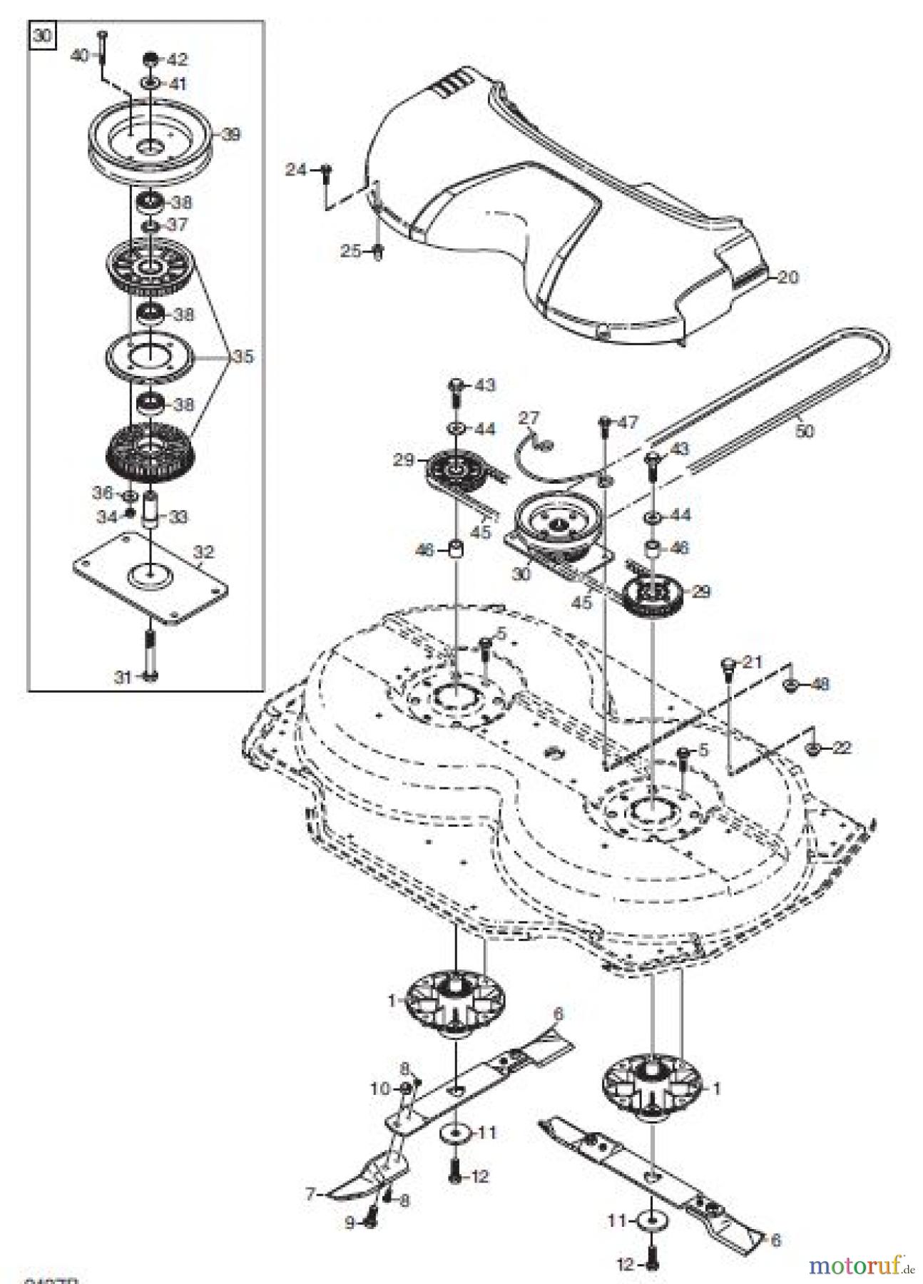  Global Garden Products GGP Frontmäher XKH4_Series 2010 XK MÄHWERK 105C TRANSMISSION 