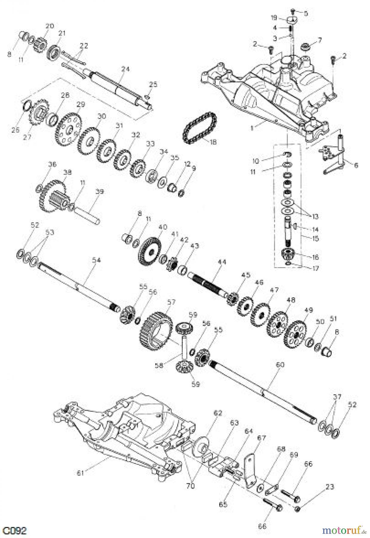  Global Garden Products GGP Frontmäher XM_Series 2006 DANA GETRIEBE 4360- 197