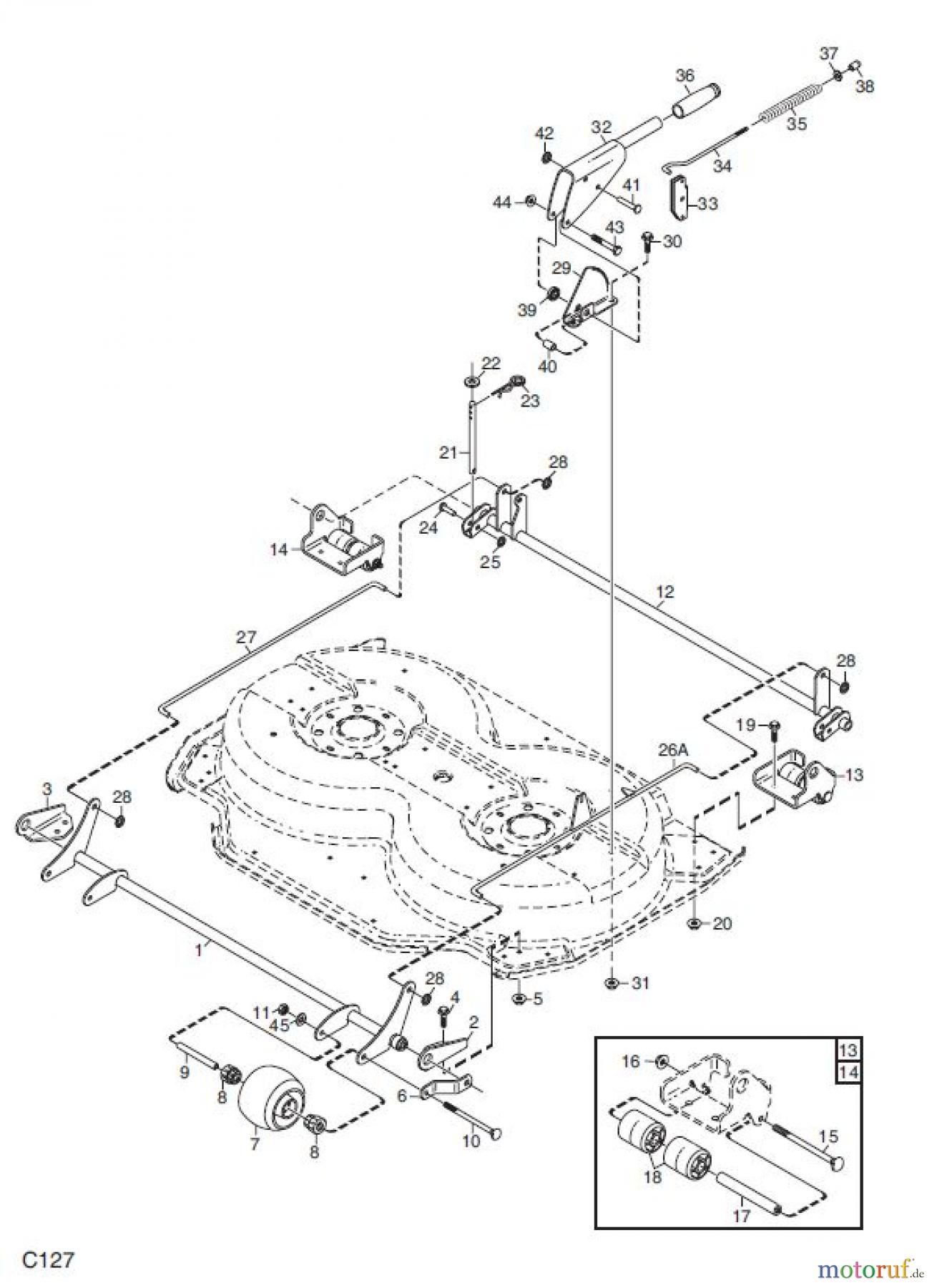  Global Garden Products GGP Frontmäher XM_Series 2008 XM MÄHWERK 95C REGULIERUNGEN