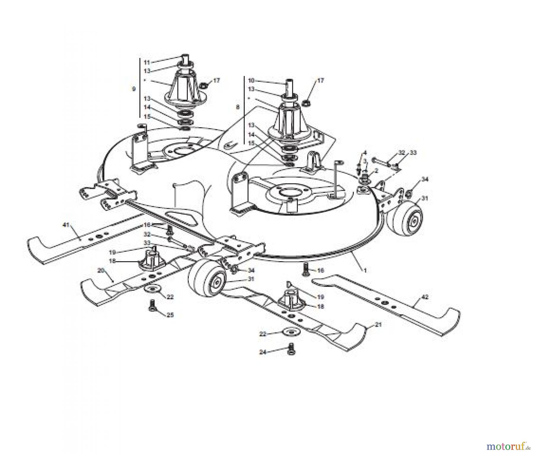  Global Garden Products GGP Aufsitzmäher Sammler Cellecting Pro 2017 TH4X 122 Hydro Cutting Plate