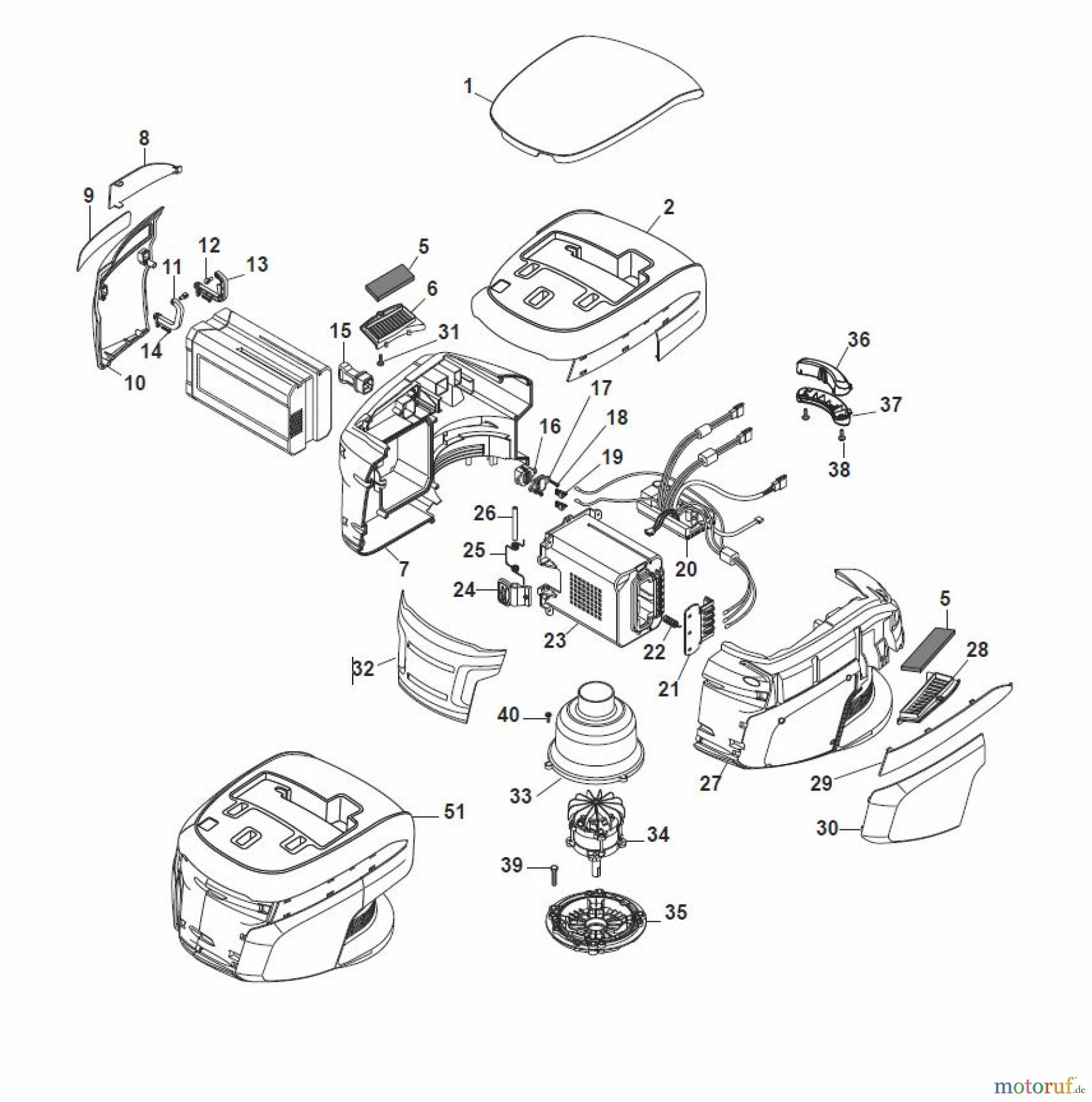  Global Garden Products GGP Rasenmäher Baujahr 2017 Akku 2017 Ohne Antrieb CR-CS 480 W Li 80 - CR-CS 480 WQ Li 80 Battery Motor Ass.y