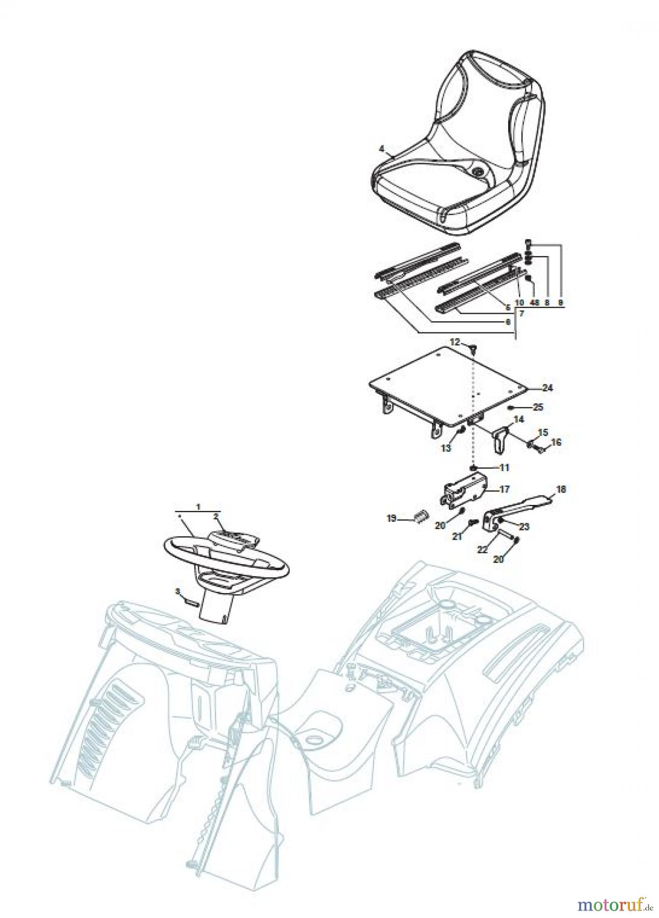  Global Garden Products GGP Aufsitzmäher Sammler Cellecting Pro 2017 TH4Y 102 Hydro Seat & Steering Wheel for CZ Models