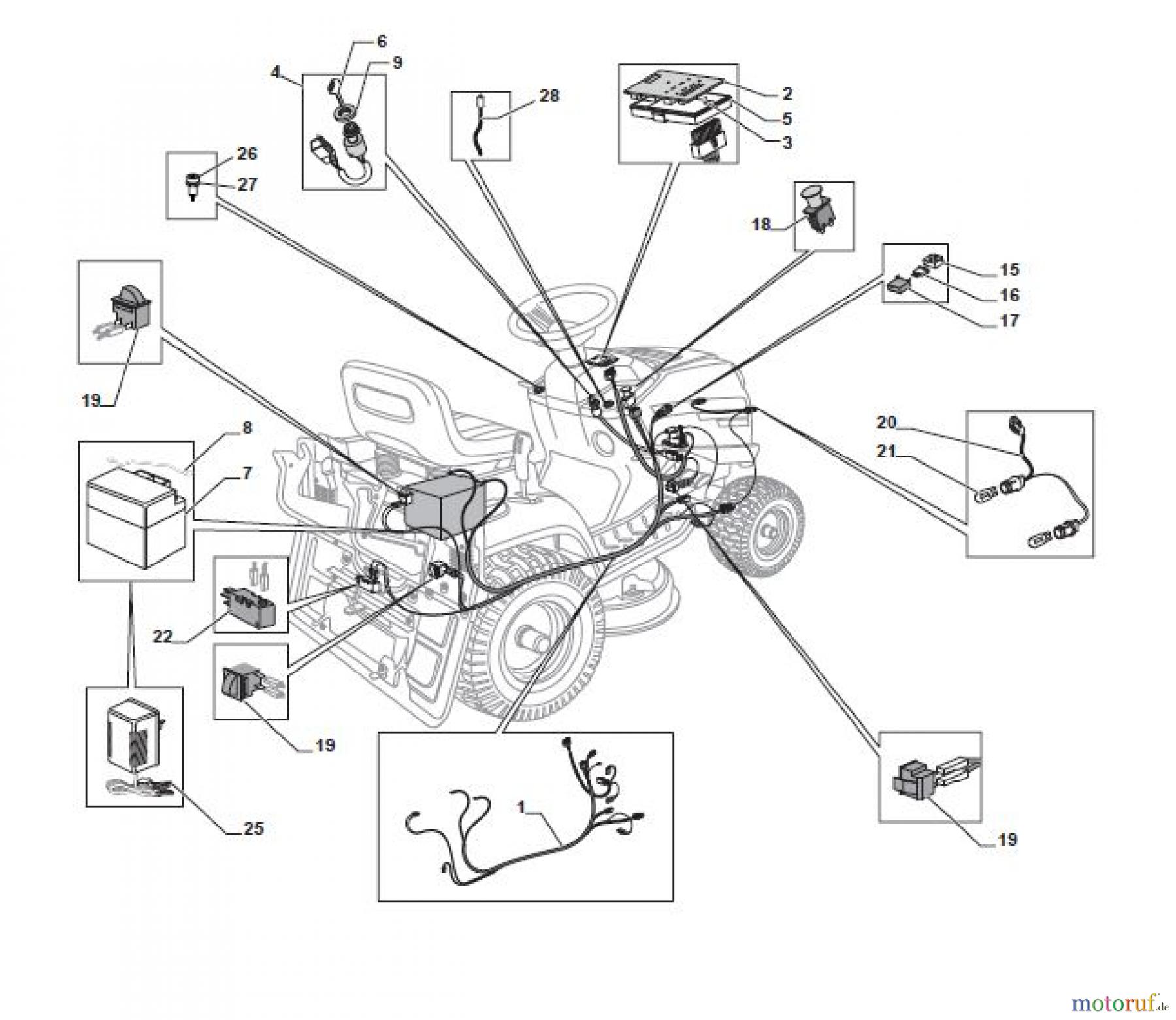  Global Garden Products GGP Aufsitzmäher Sammler Collecting 84cm 2017 MP 84 Electrical Parts