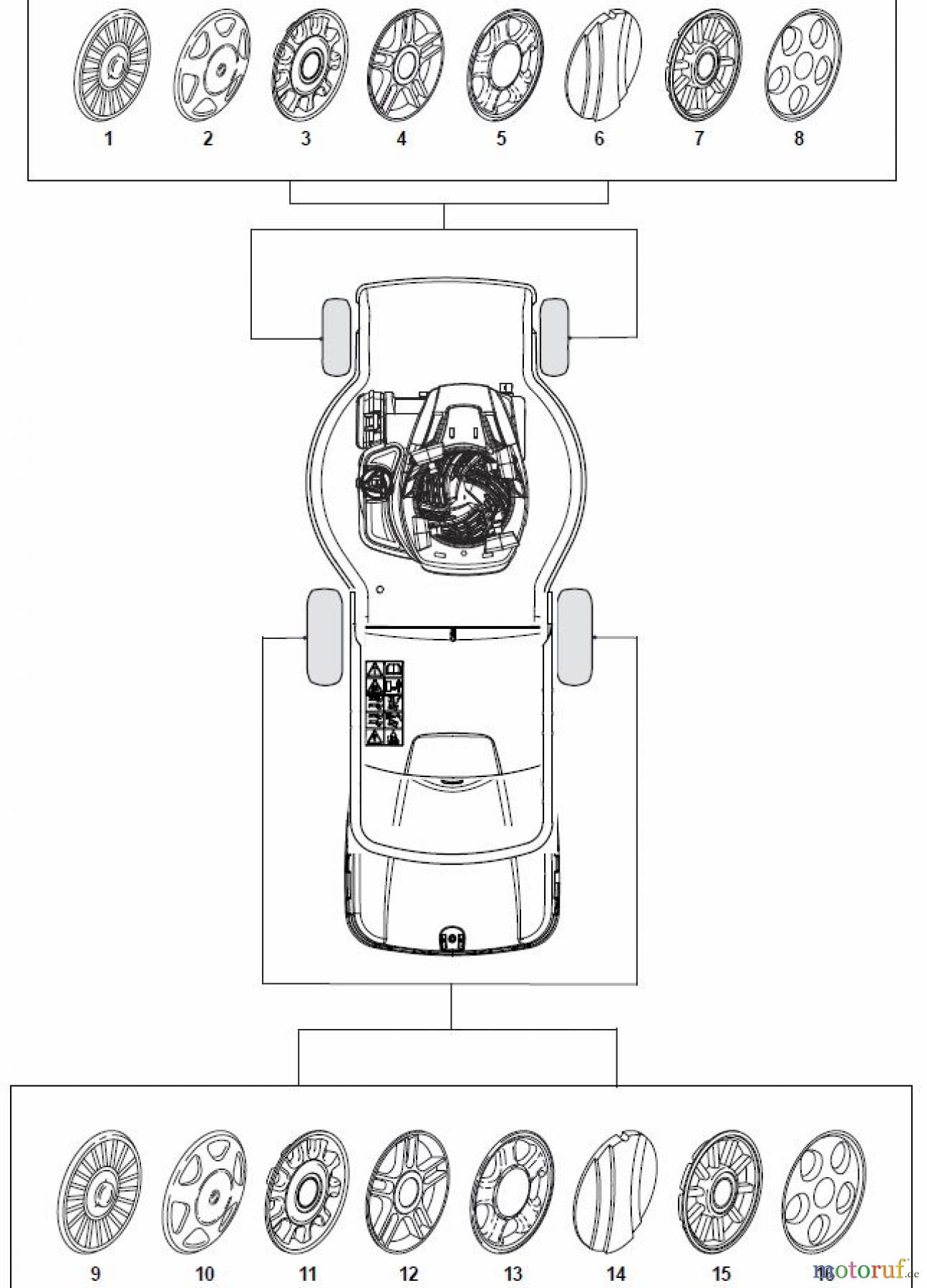  Global Garden Products GGP Rasenmäher Benzin Mit Antrieb 2017 ESL 464 TR Hub Cap