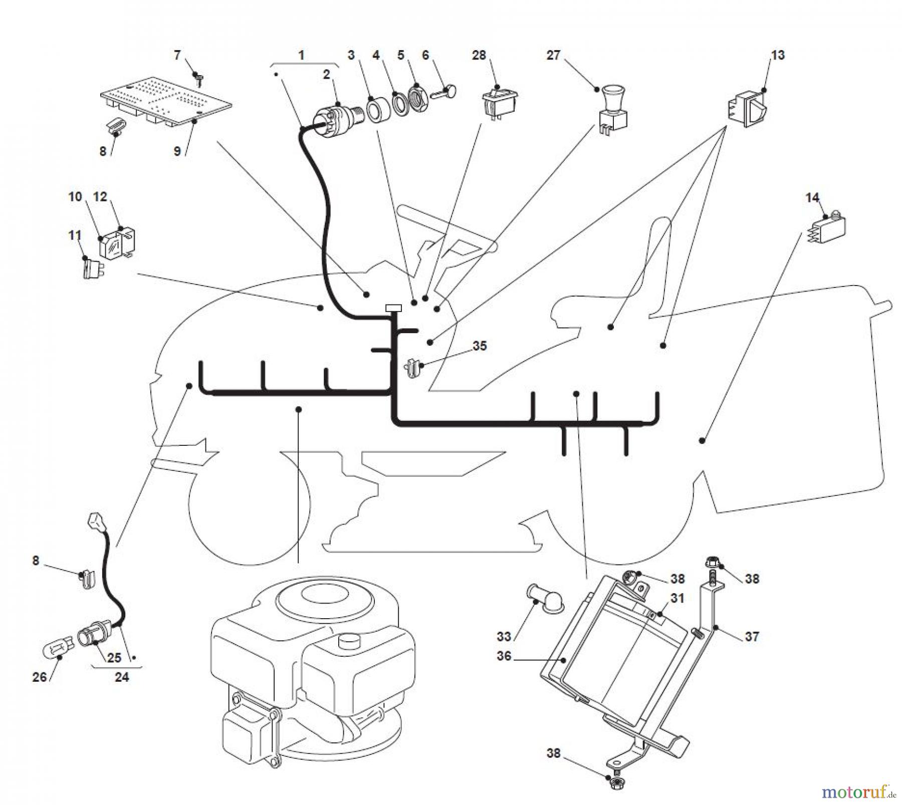  Global Garden Products GGP Aufsitzmäher Sammler Collecting 92cm 2017 NJS 92 Electrical Parts