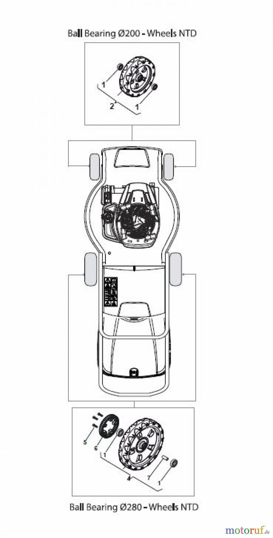  Global Garden Products GGP Rasenmäher Benzin Mit Antrieb 2017 MP1 504 WSE Wheels and Hub Caps