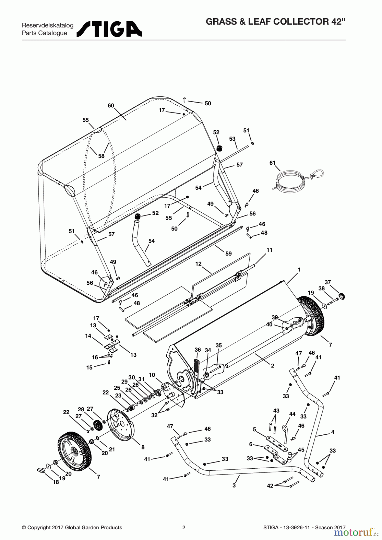  Stiga Frontmäher Anbau 2017 Front Mower GRASS & LEAF COLLECTOR 42