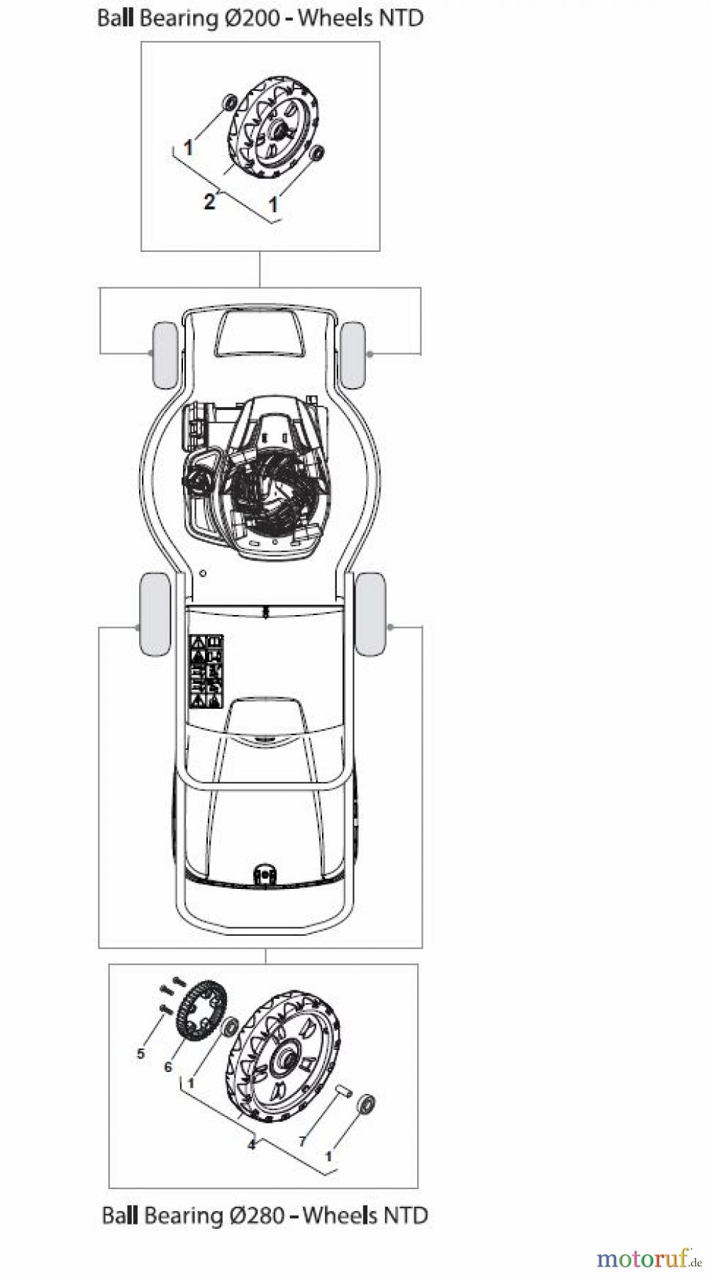  Global Garden Products GGP Rasenmäher Baujahr 2017 Benzin Mit Antrieb 2017 MP1 504 WSQE Wheels and Hub Caps