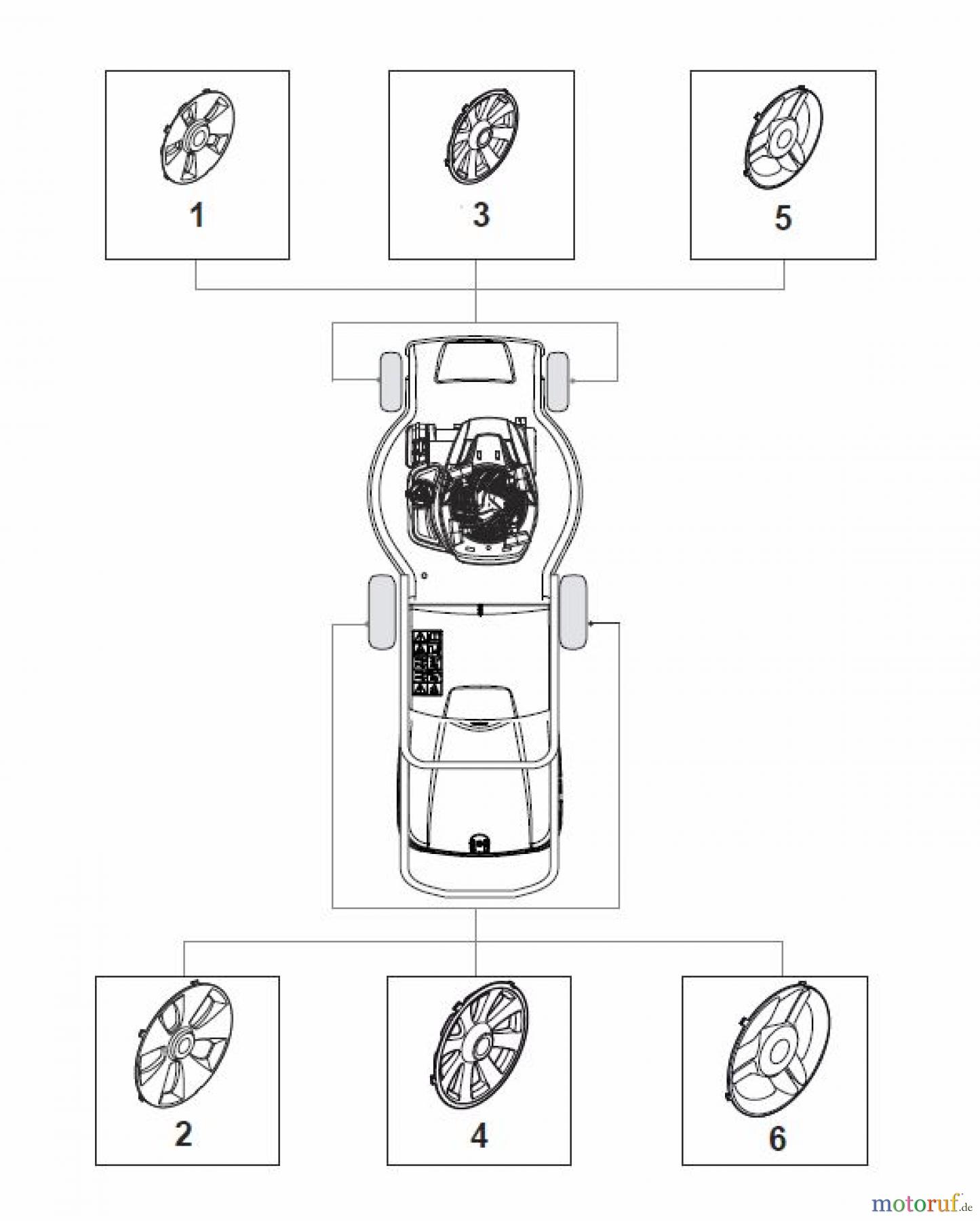  Global Garden Products GGP Rasenmäher Benzin Mit Antrieb 2017 MP1 504 WSVE Wheels and Hub Caps