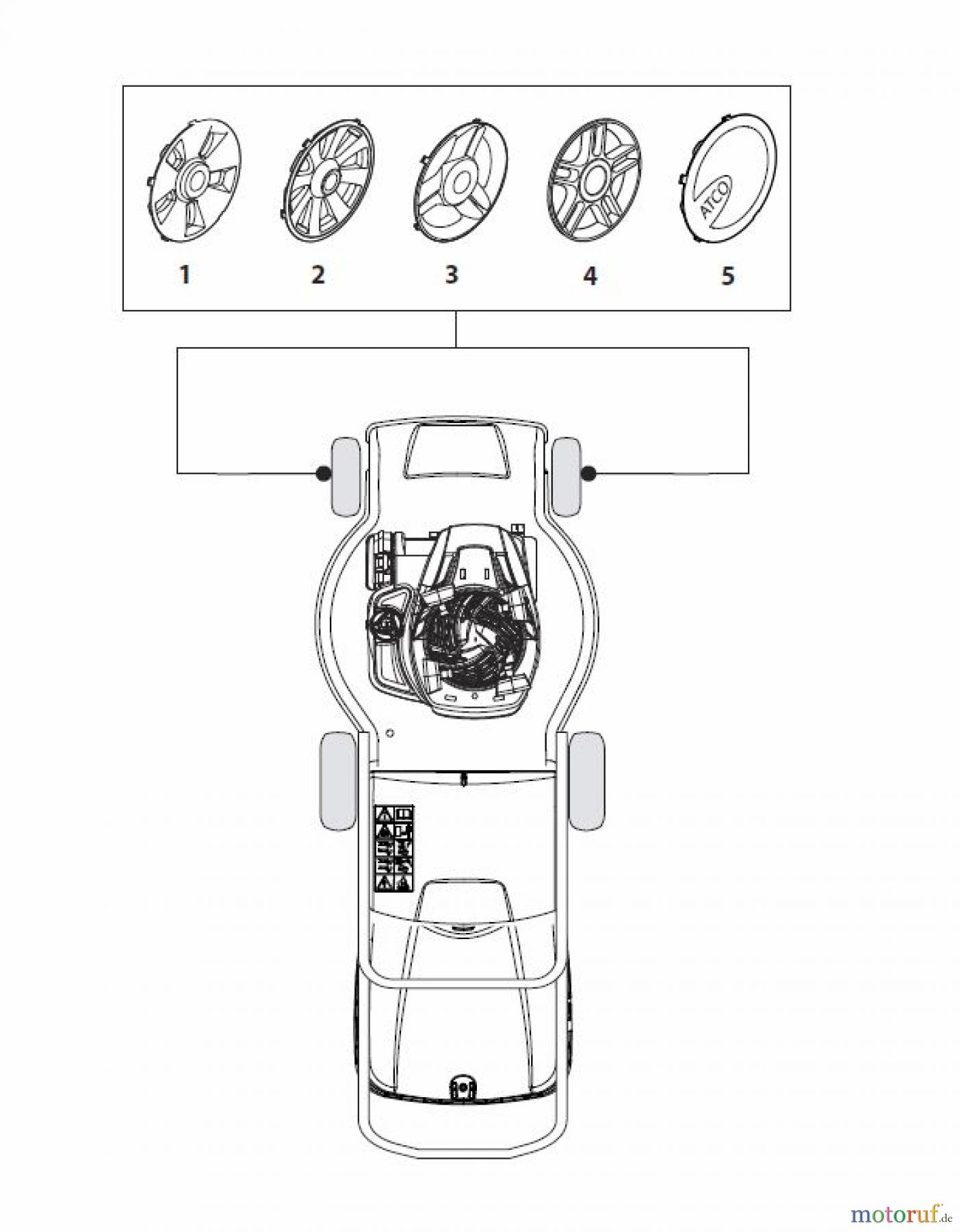  Global Garden Products GGP Rasenmäher Benzin Mit Antrieb 2017 MP2 504 SE-R (Roller) Hub Cap