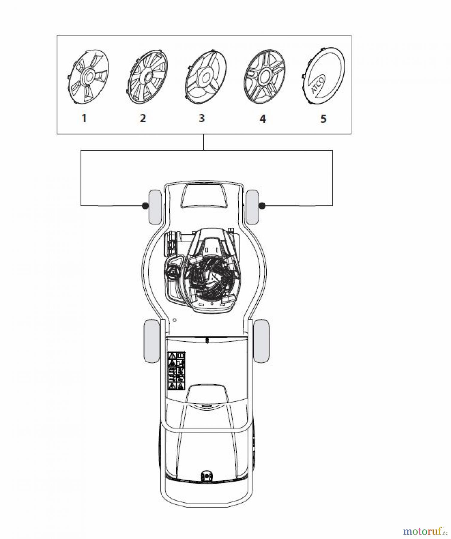  Global Garden Products GGP Rasenmäher Benzin Mit Antrieb 2017 MP2 504 SVE-R (Roller) Hub Cap