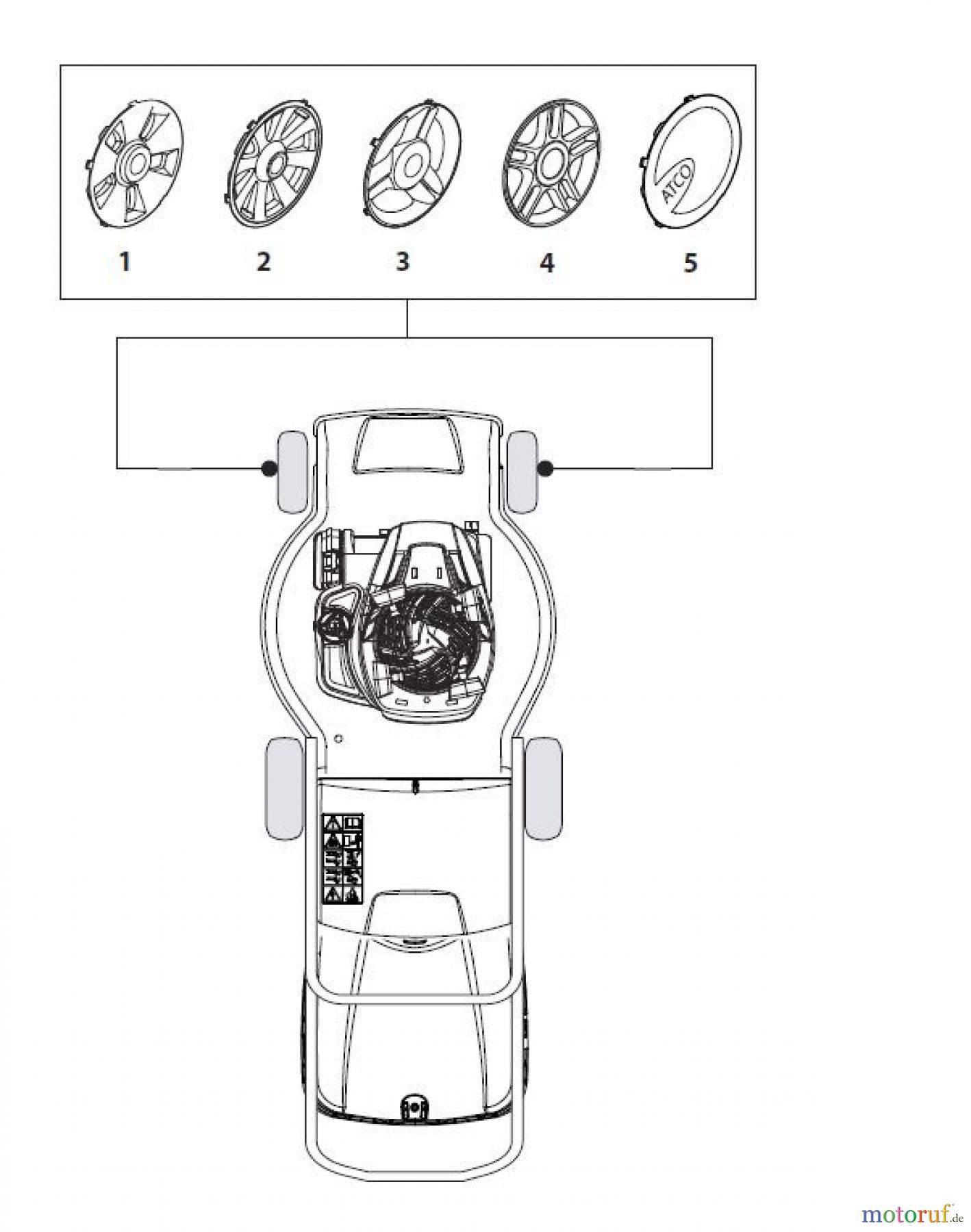  Global Garden Products GGP Rasenmäher Benzin Mit Antrieb 2017 MP2 504 SV-R (Roller) Hub Cap