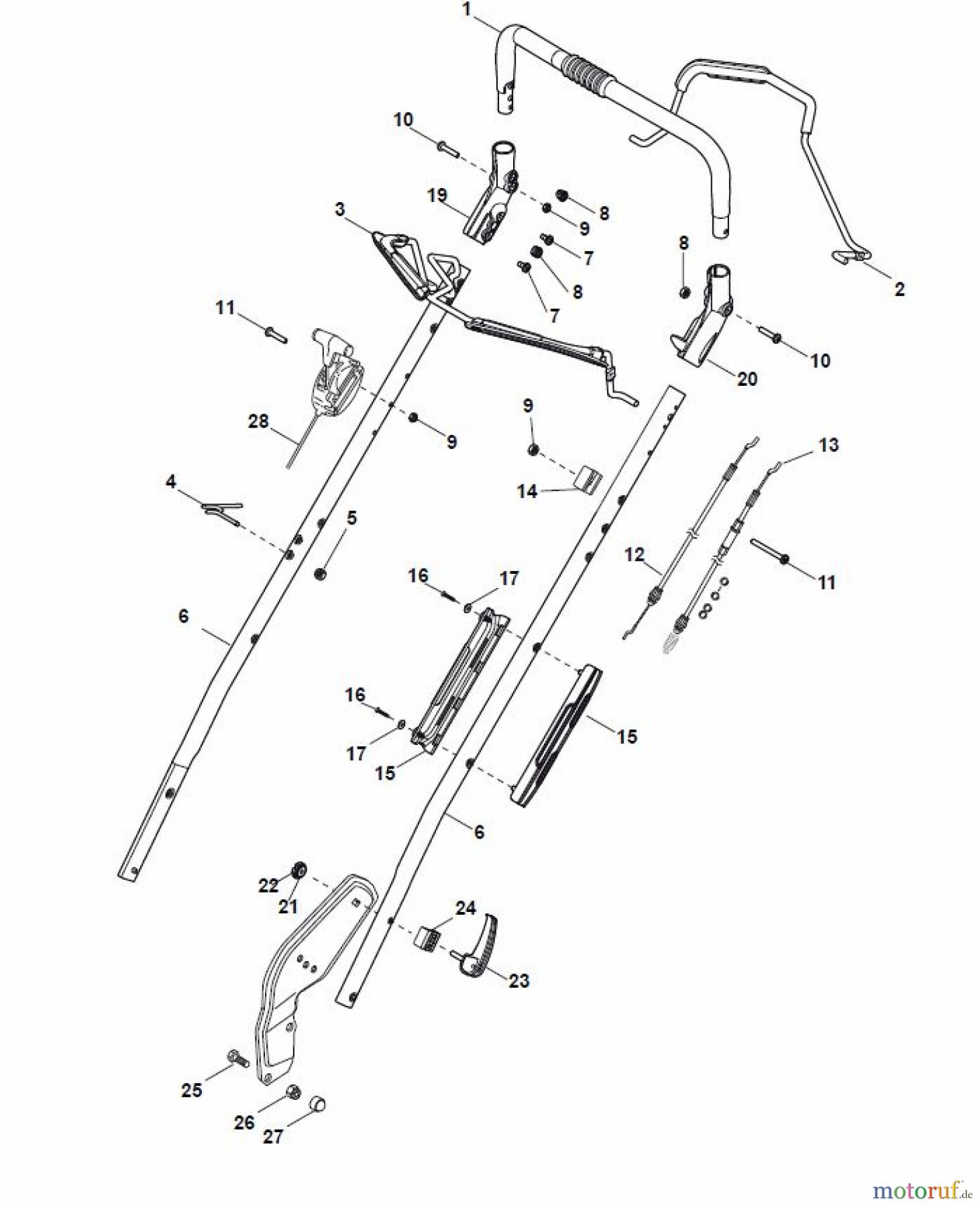  Global Garden Products GGP Rasenmäher Baujahr 2017 Benzin Mit Antrieb 2017 NP 534 TR 3S Handle, Upper Part