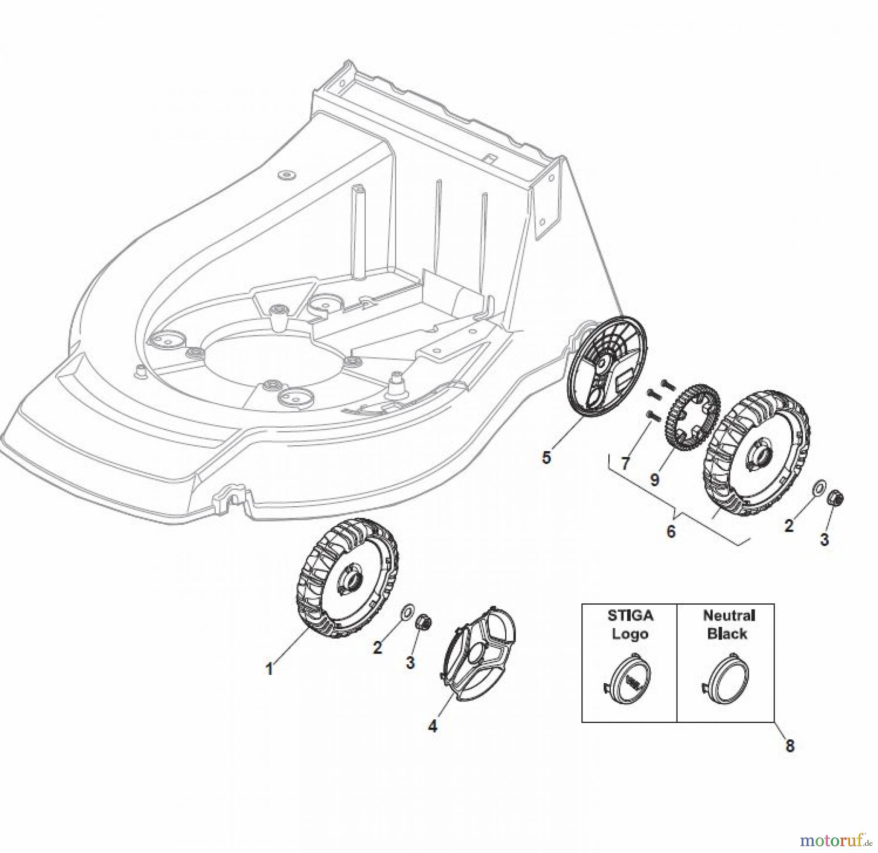  Global Garden Products GGP Rasenmäher Benzin Mit Antrieb 2017 NP 534 TR/E Wheel and Hub Cap