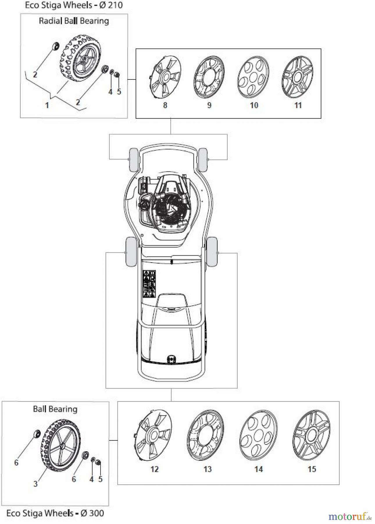  Global Garden Products GGP Rasenmäher Baujahr 2017 Benzin Mit Antrieb 2017 NP 534 W TR/E 3S Wheel and Hub Cap