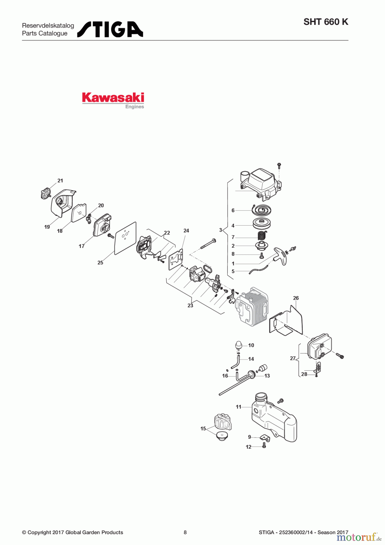  Stiga Heckenscheren Benzin 2017 SHT 660 K 252360002/14 - Season 2017 Engine