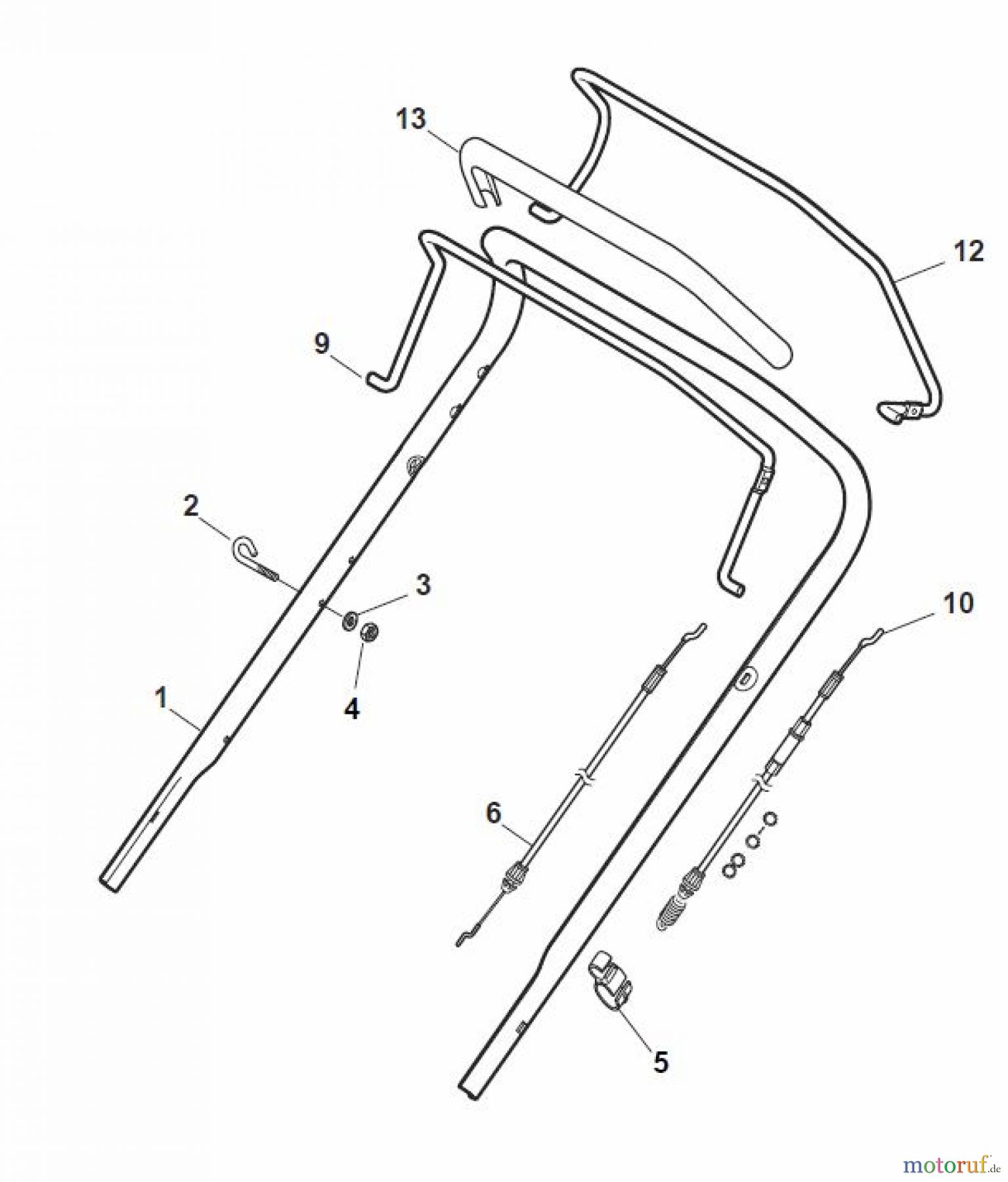  Global Garden Products GGP Rasenmäher Benzin Mit Antrieb 2017 NT 484 TR/E 4S - TRQ/E 4S Handle, Upper Part - ECO