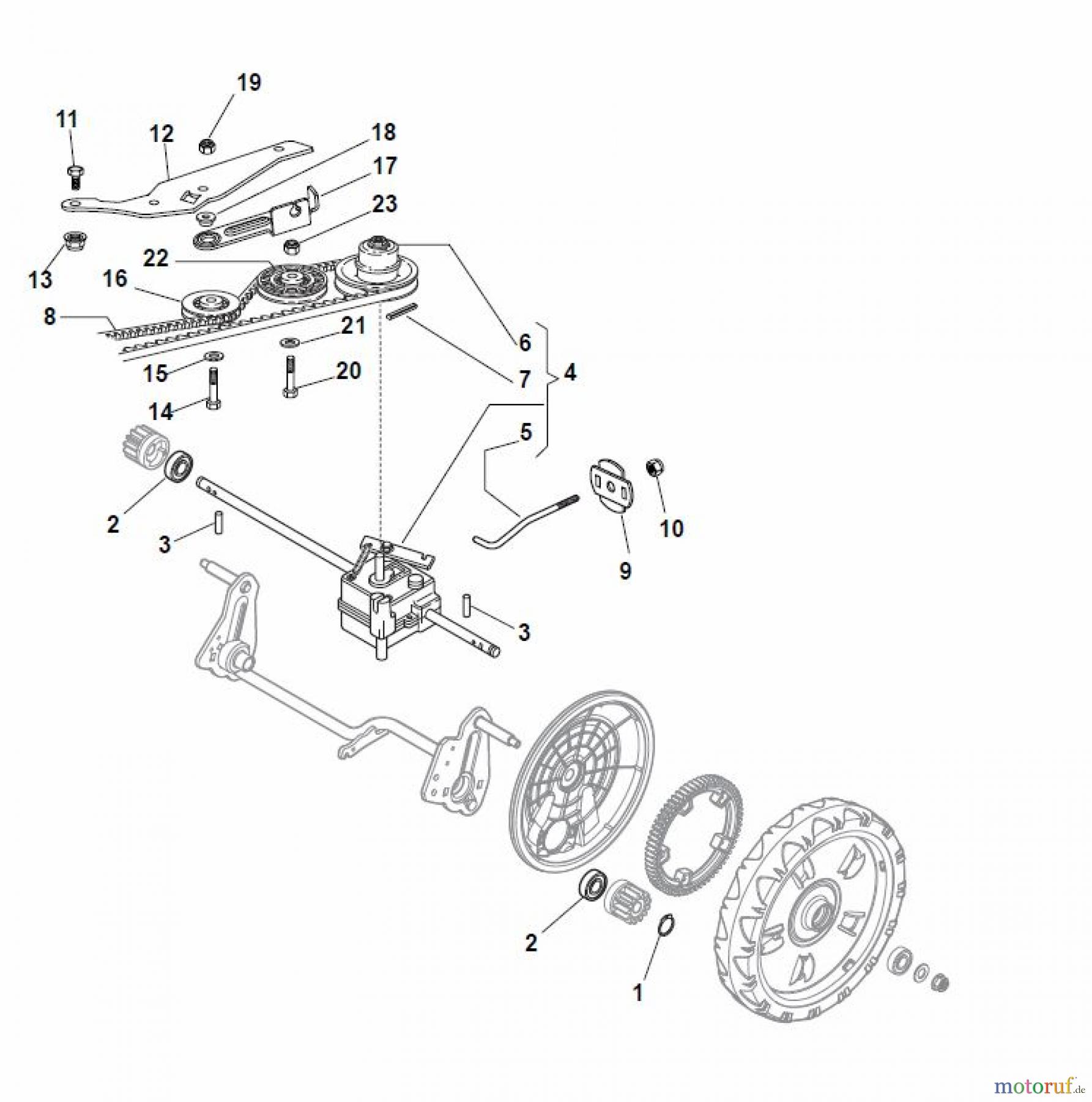  Global Garden Products GGP Rasenmäher Benzin Mit Antrieb 2017 NT 484 W TR 4S - W TRQ 4S Gear B ox