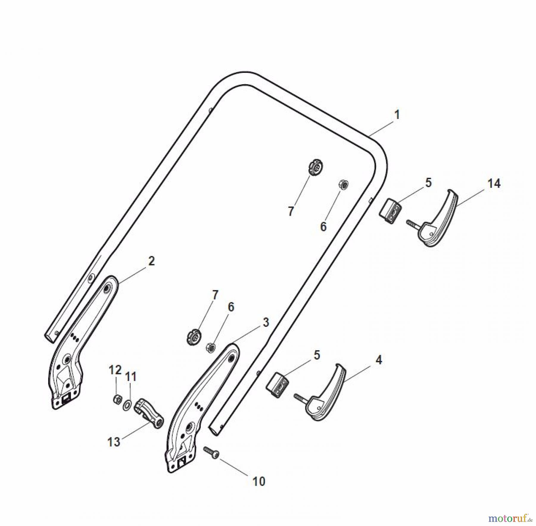  Global Garden Products GGP Rasenmäher Benzin Mit Antrieb 2017 NT 484 W TR/E 4S - W TRQ/E 4S Handle, Lower Part - LUX