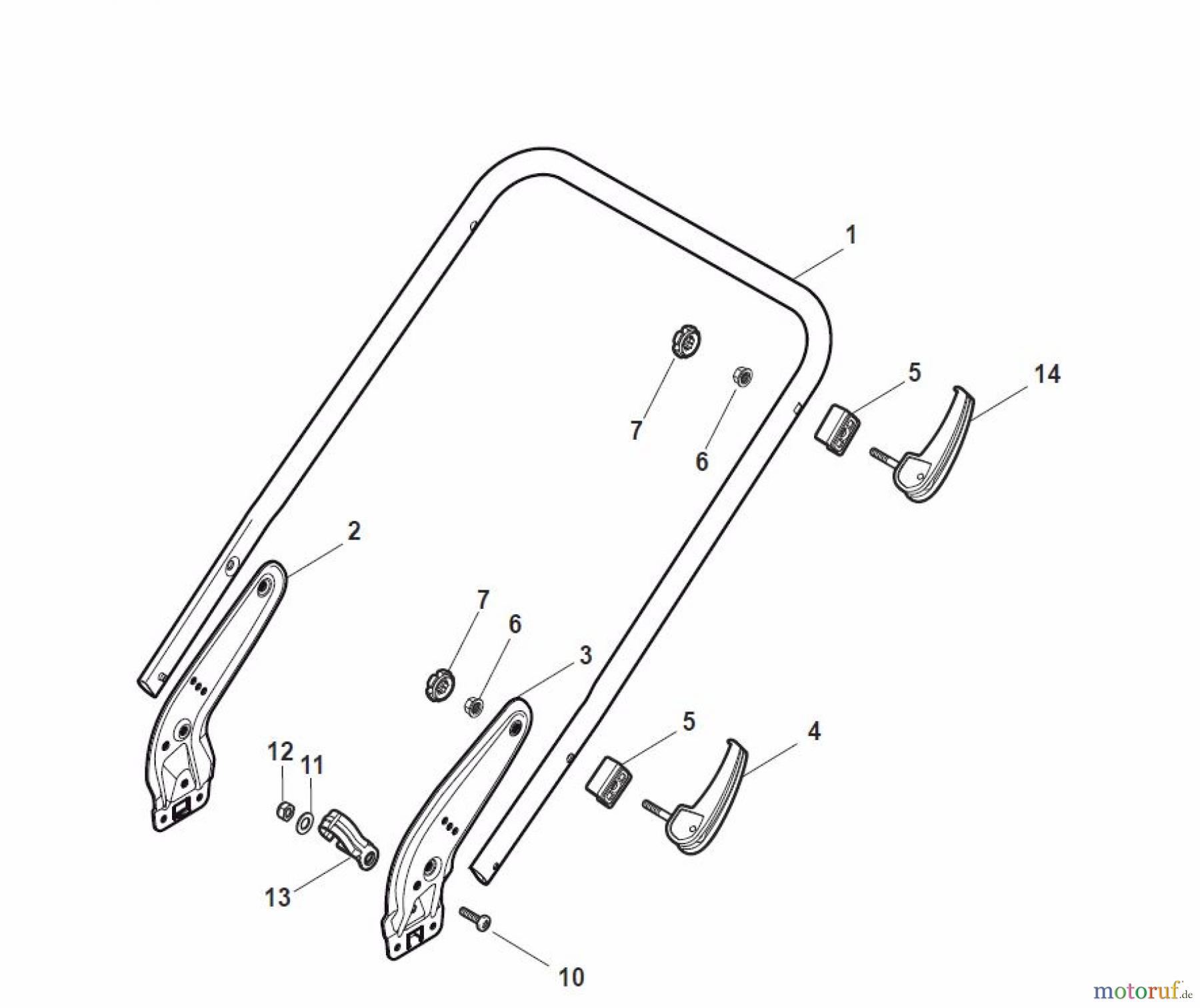  Global Garden Products GGP Rasenmäher Benzin Mit Antrieb 2017 NT 534 TR/E - 534 TRQ/E Handle, Lower Part - LUX