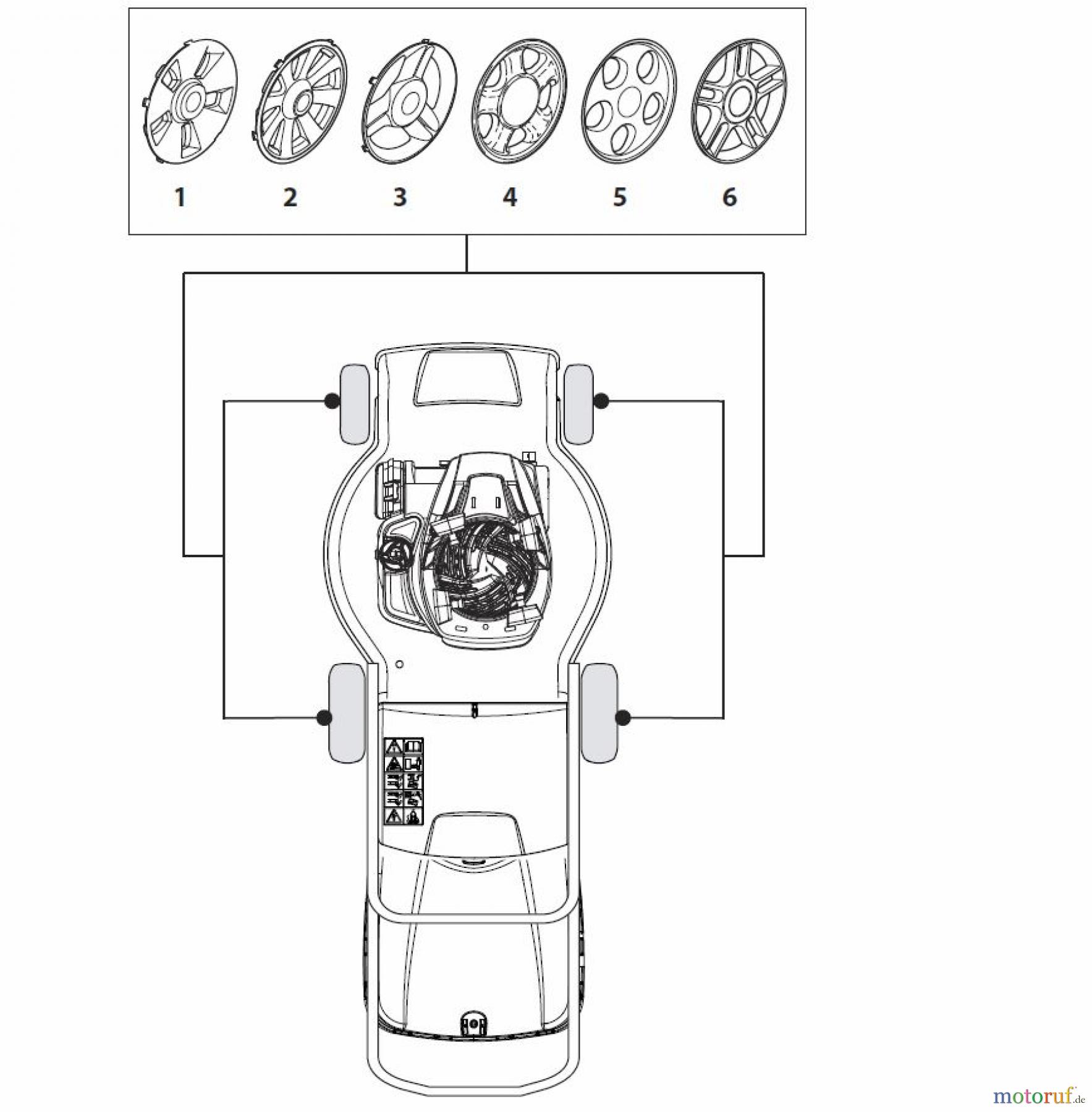  Global Garden Products GGP Rasenmäher Baujahr 2017 Benzin Mit Antrieb 2017 NT 534 TR/E 4S - TRQ/E 4S Hub Caps