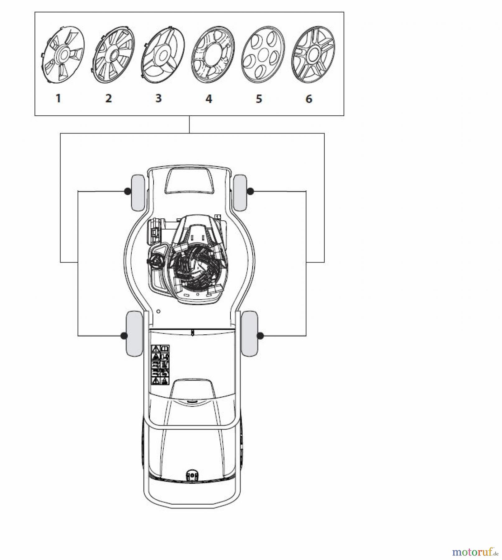  Global Garden Products GGP Rasenmäher Benzin Mit Antrieb 2017 NTL 484 TR/E 4S - TRQ/E 4S Hub Caps