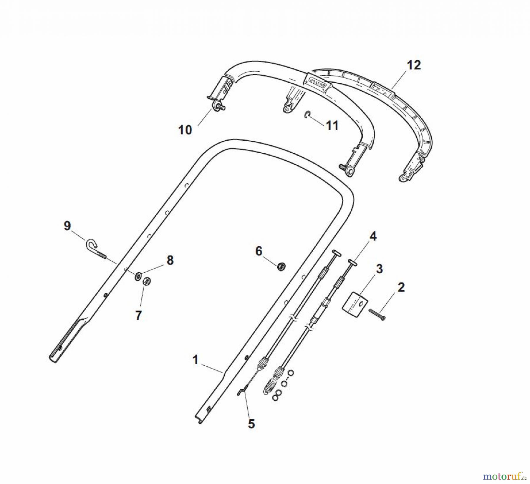  Global Garden Products GGP Rasenmäher Baujahr 2017 Benzin Mit Antrieb 2017 NTL 484 W TR 4S - W TRQ 4S Handle, Upper Part