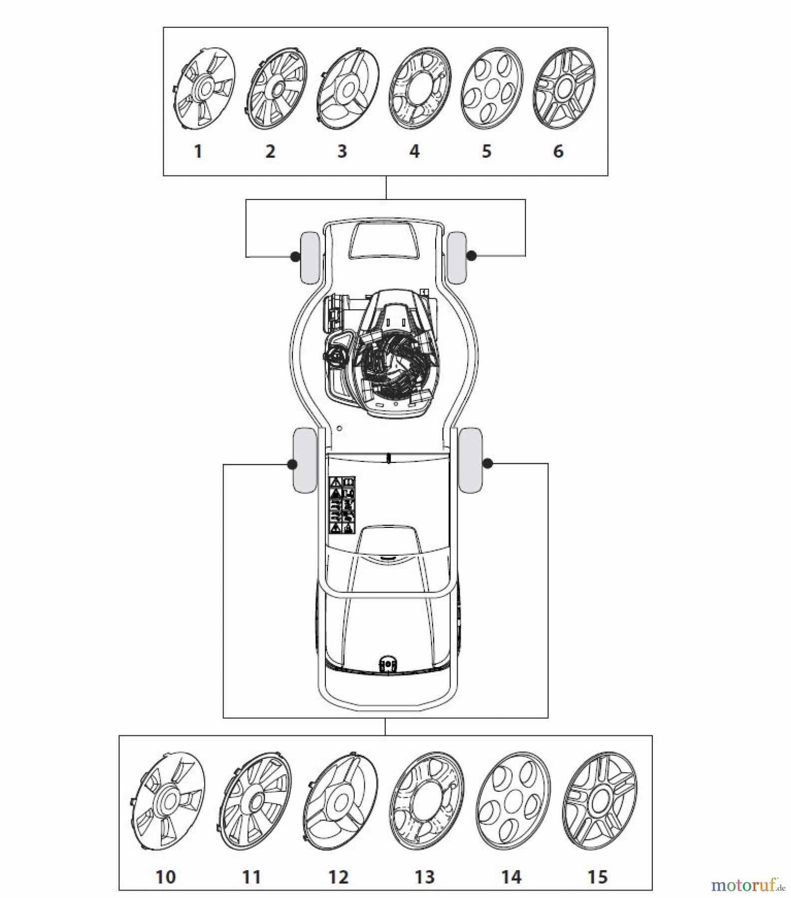  Global Garden Products GGP Rasenmäher Benzin Mit Antrieb 2017 NTL 484 W TR 4S - W TRQ 4S Hub Caps