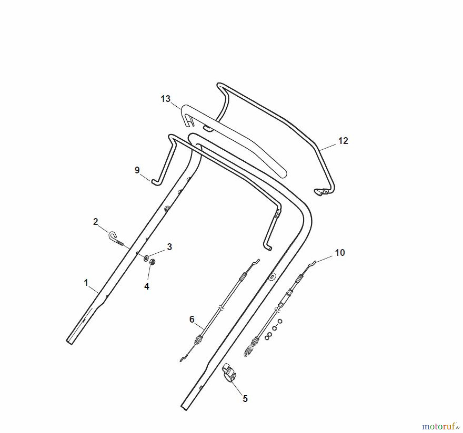  Global Garden Products GGP Rasenmäher Benzin Mit Antrieb 2017 NTL 484 W TR/E 4S - W TRQ/E 4S Handle, Upper Part - ECO