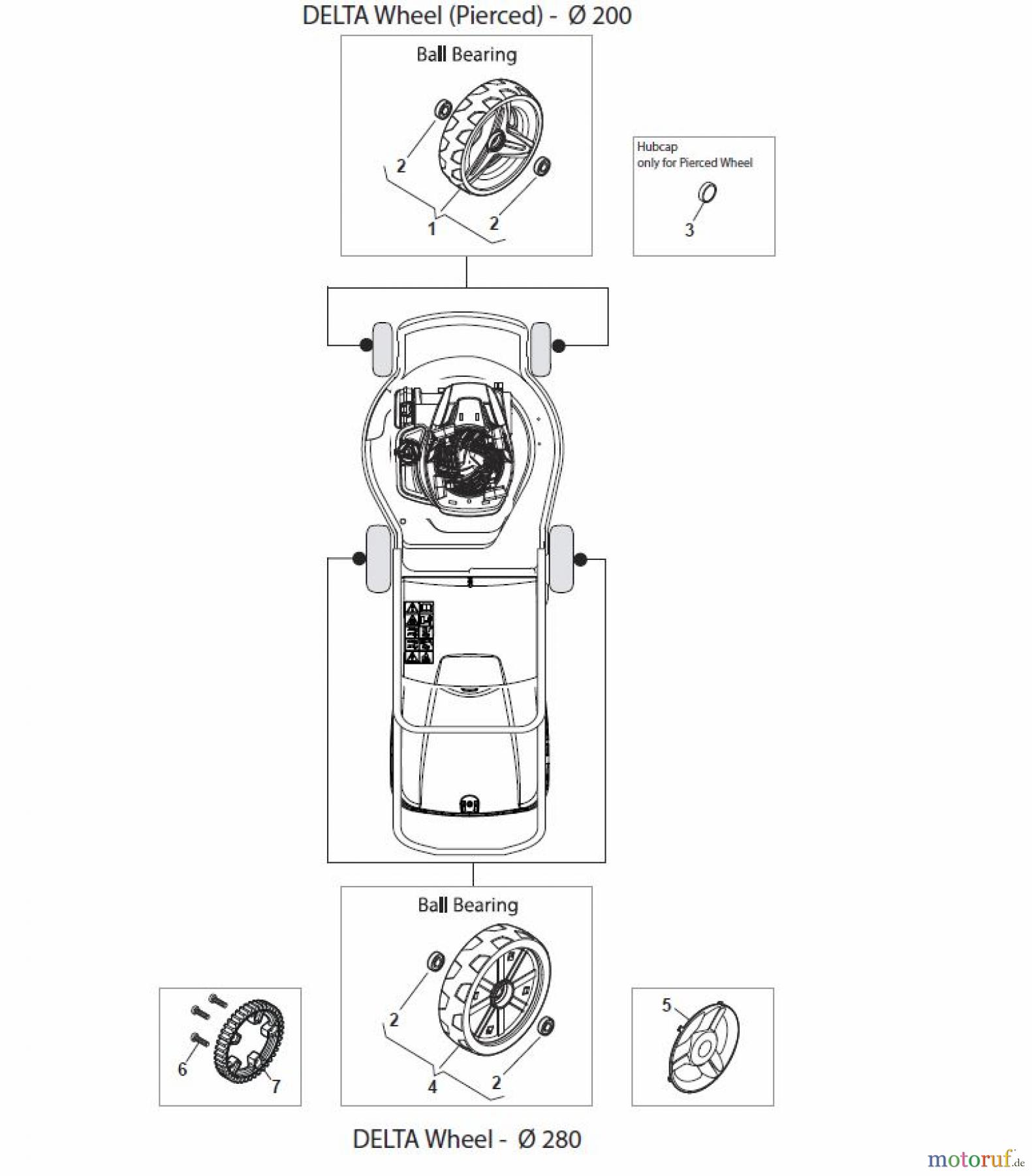  Global Garden Products GGP Rasenmäher Benzin Mit Antrieb 2017 NTL 484 W TR/E 4S - W TRQ/E 4S Wheels and Hub Caps