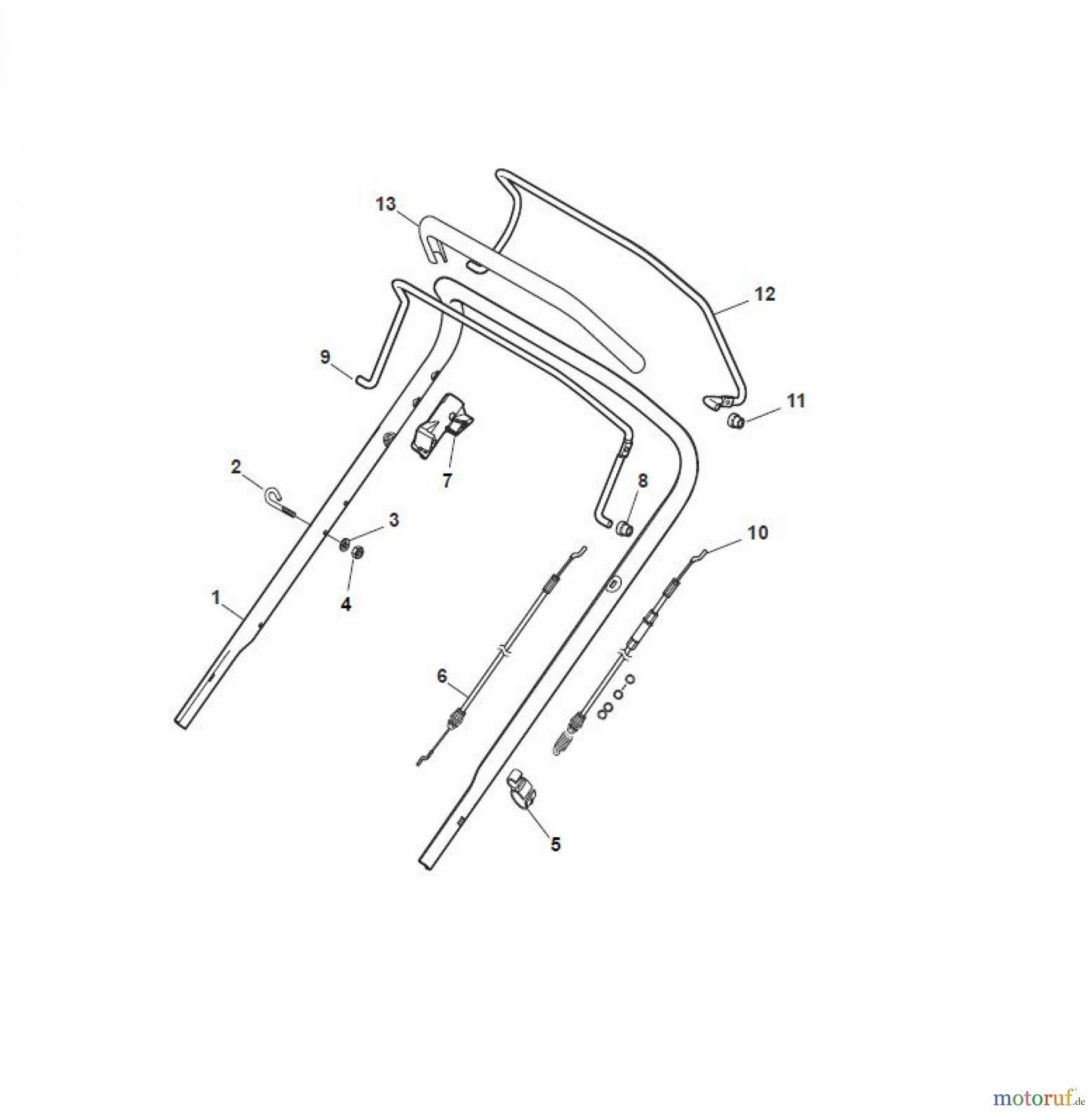  Global Garden Products GGP Rasenmäher Baujahr 2017 Benzin Mit Antrieb 2017 NTL 534 TR/E 4S - TRQ/E 4S Handle, Upper Part - LUX