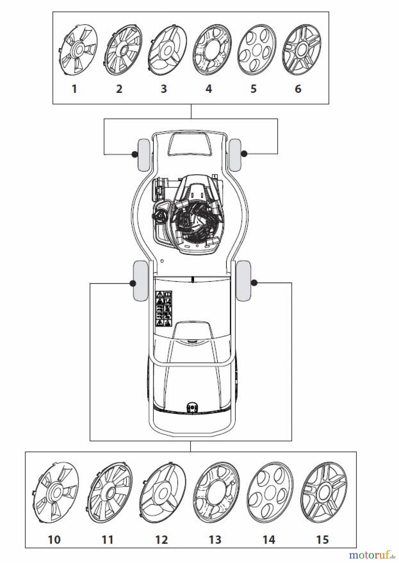  Global Garden Products GGP Rasenmäher Benzin Mit Antrieb 2017 NTL 534 W TR/E 4S - W TRQ/E 4S Hub Caps