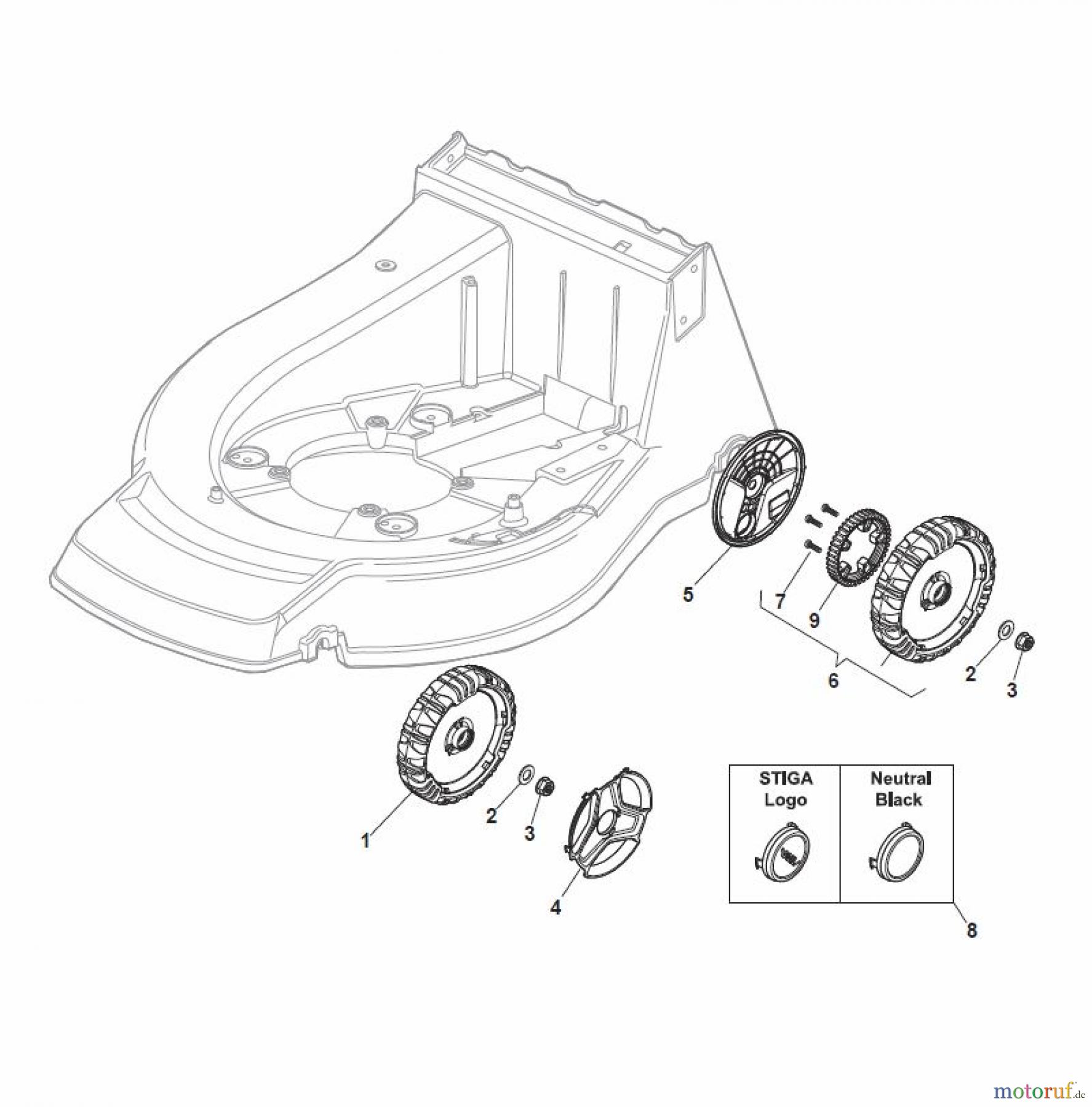  Global Garden Products GGP Rasenmäher Benzin Mit Antrieb 2017 PAN 504 TR 4S Wheel and Hub Cap