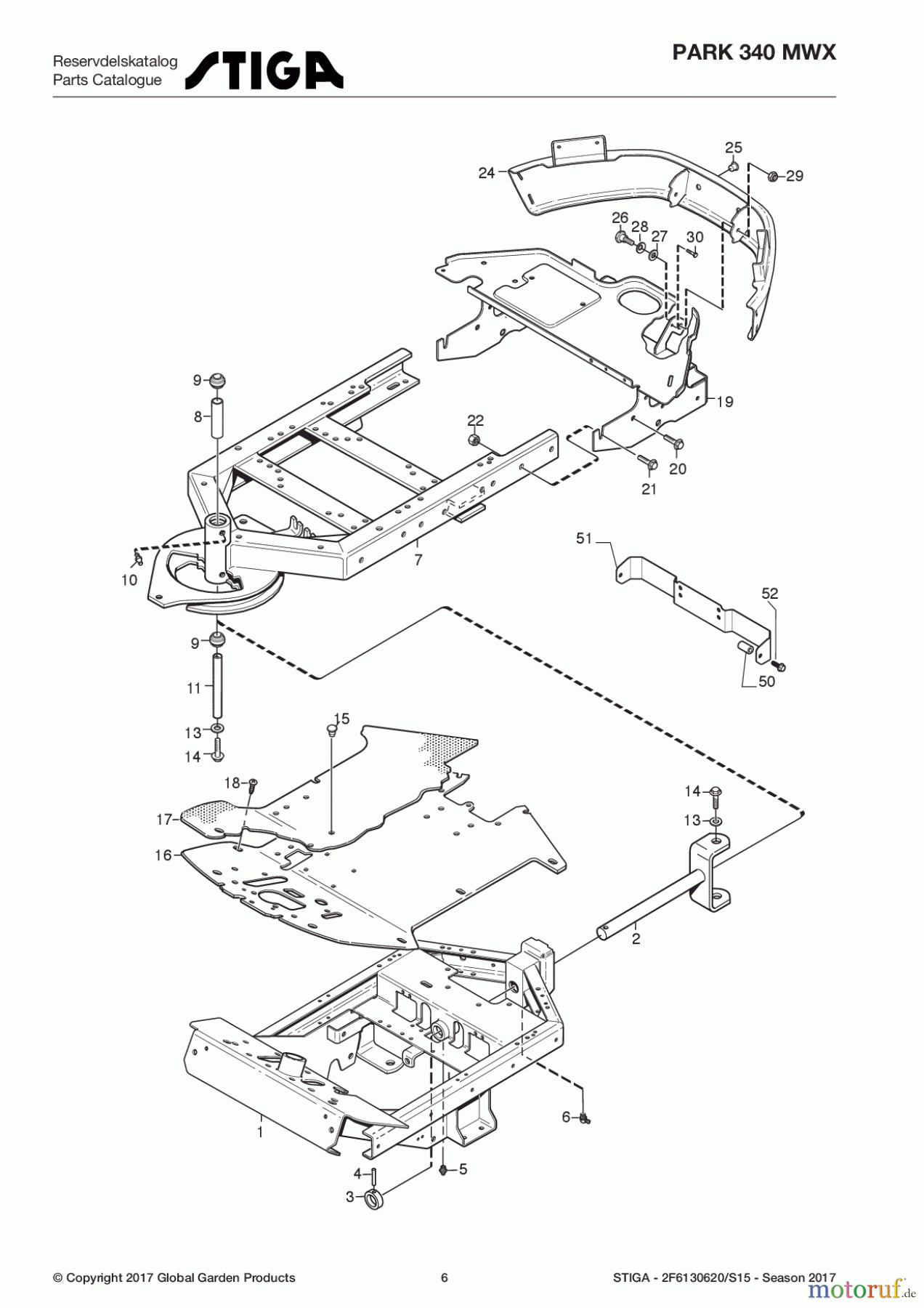  Stiga Frontmäher Baujahr 2017 Park Compact 2017 Park 340 MWX 2F6130620/S15 - Season 2017 Frame