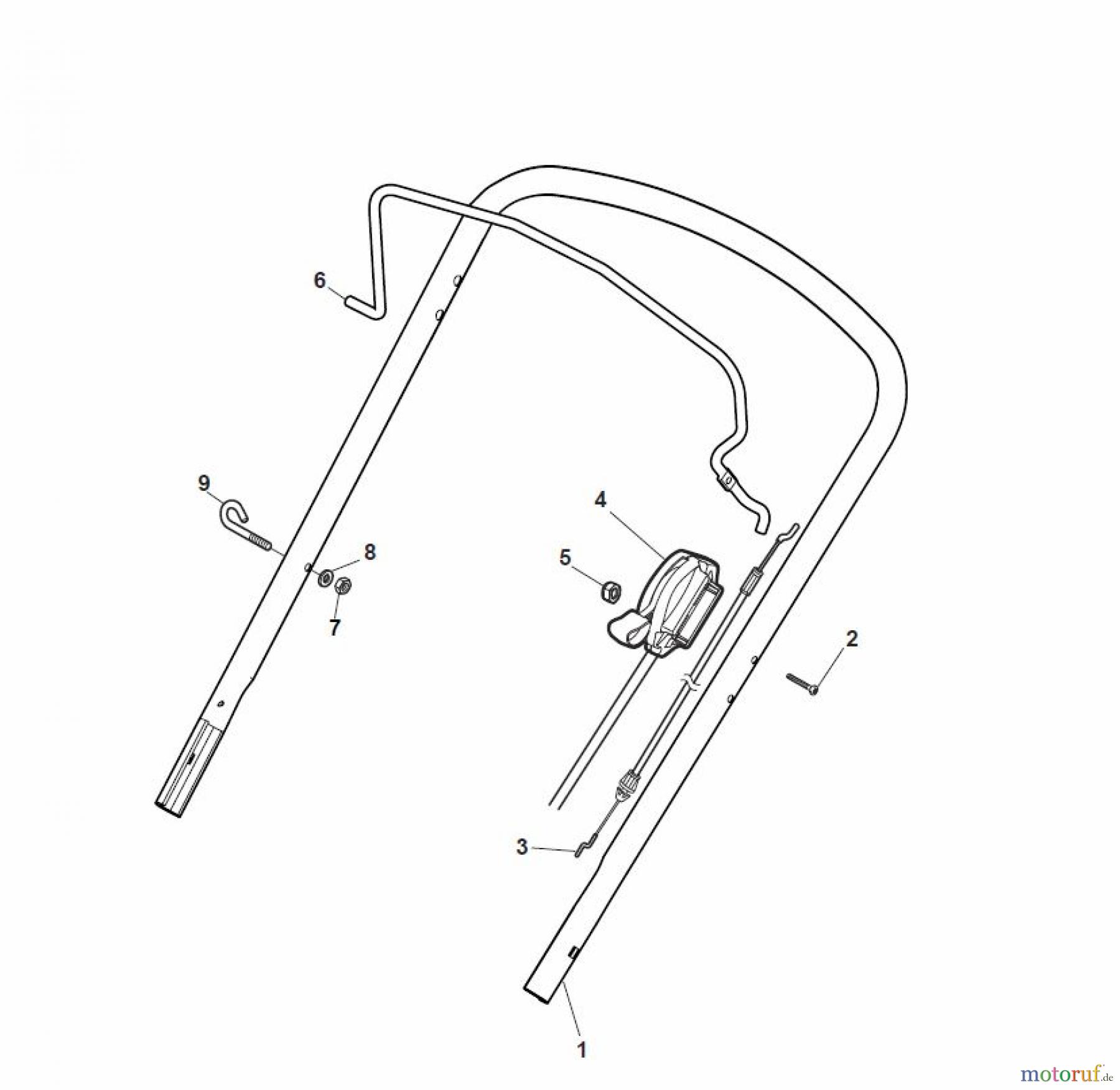  Global Garden Products GGP Rasenmäher Baujahr 2017 Benzin Ohne Antrieb 2017 CR-CS 484 W - CR-CS 484 WQ Handle, Upper Part