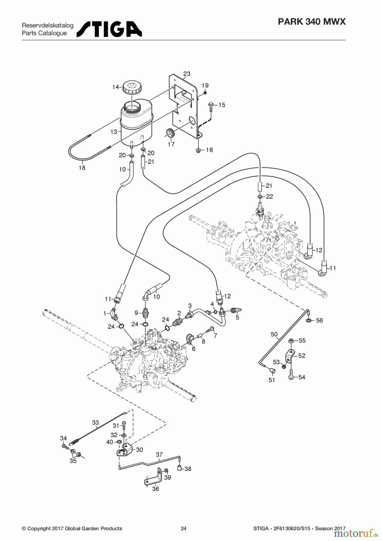  Stiga Frontmäher Baujahr 2017 Park Compact 2017 Park 340 MWX 2F6130620/S15 - Season 2017 Transmission