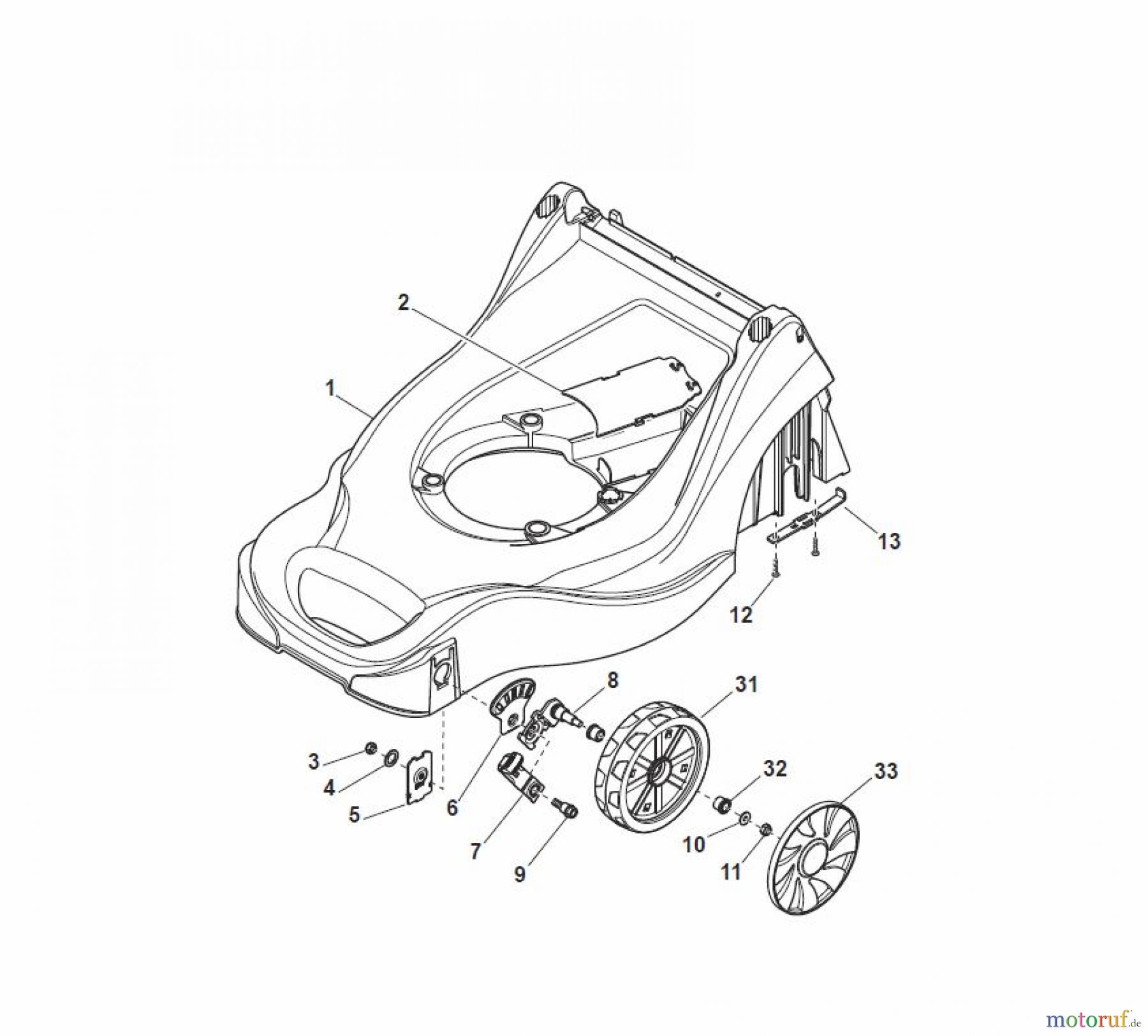  Global Garden Products GGP Rasenmäher Baujahr 2017 Benzin Ohne Antrieb 2017 EP 414 Deck And Height Adjusting