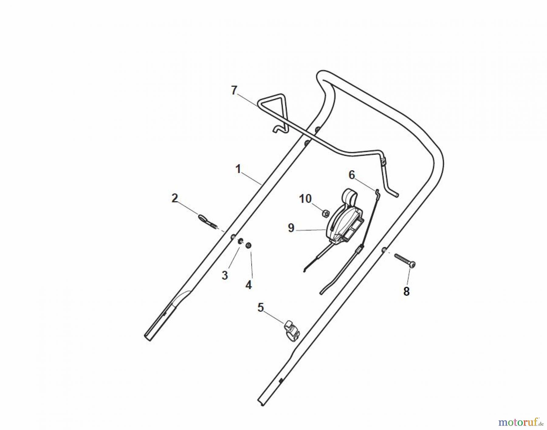  Global Garden Products GGP Rasenmäher Baujahr 2017 Benzin Ohne Antrieb 2017 EP 414 Handle, Upper Part