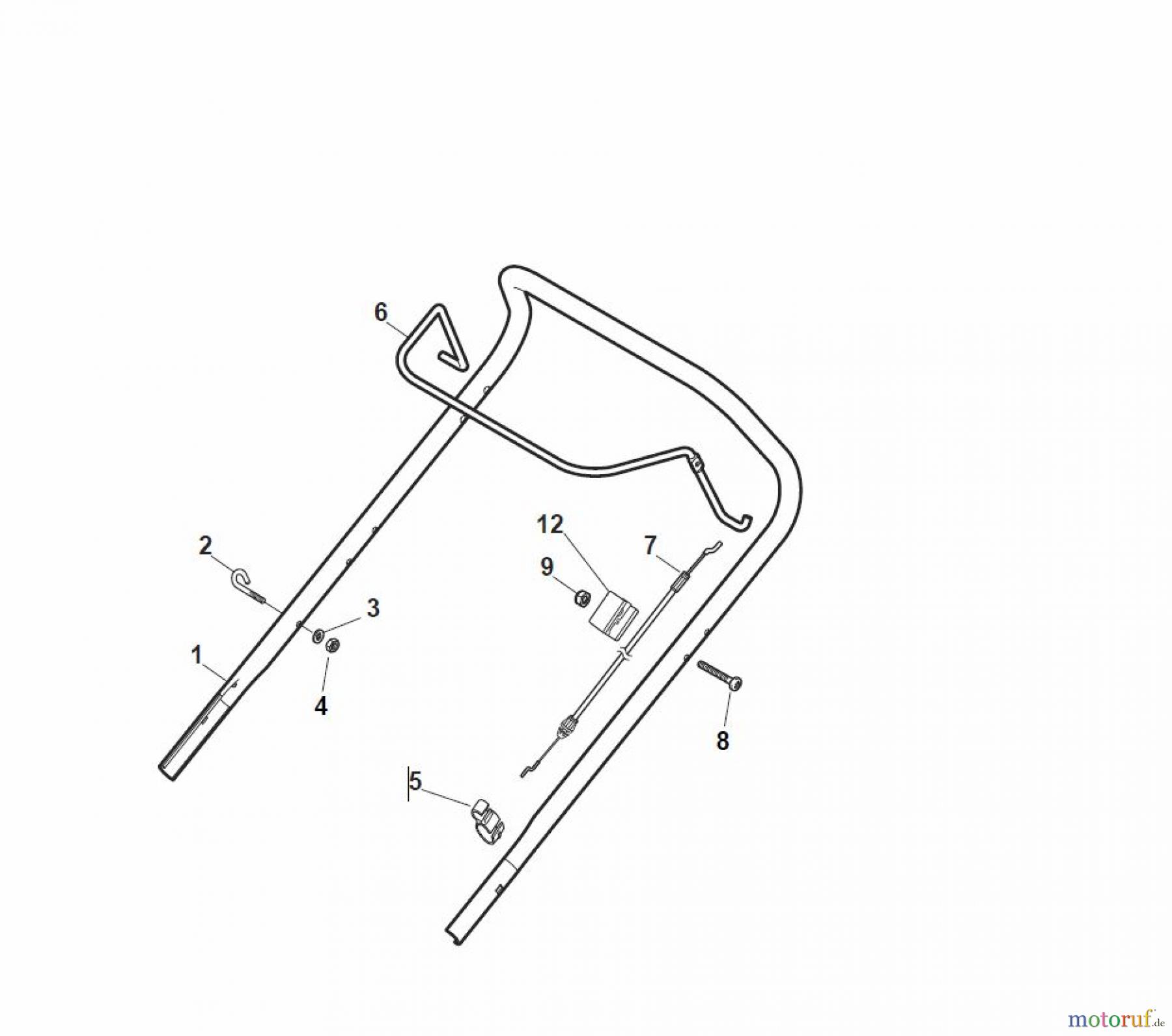  Global Garden Products GGP Rasenmäher Baujahr 2017 Benzin Ohne Antrieb 2017 ES 464 Handle, Upper Part